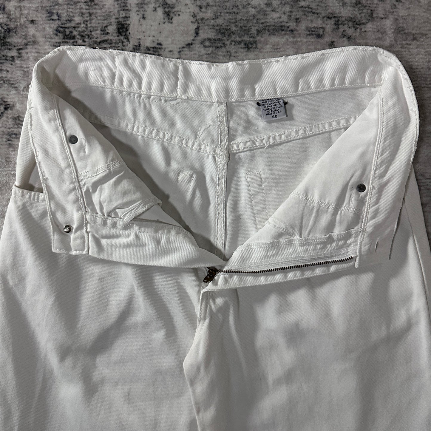 SOLO SEMORE Cotton White Denim Pants Made in USA Size 30