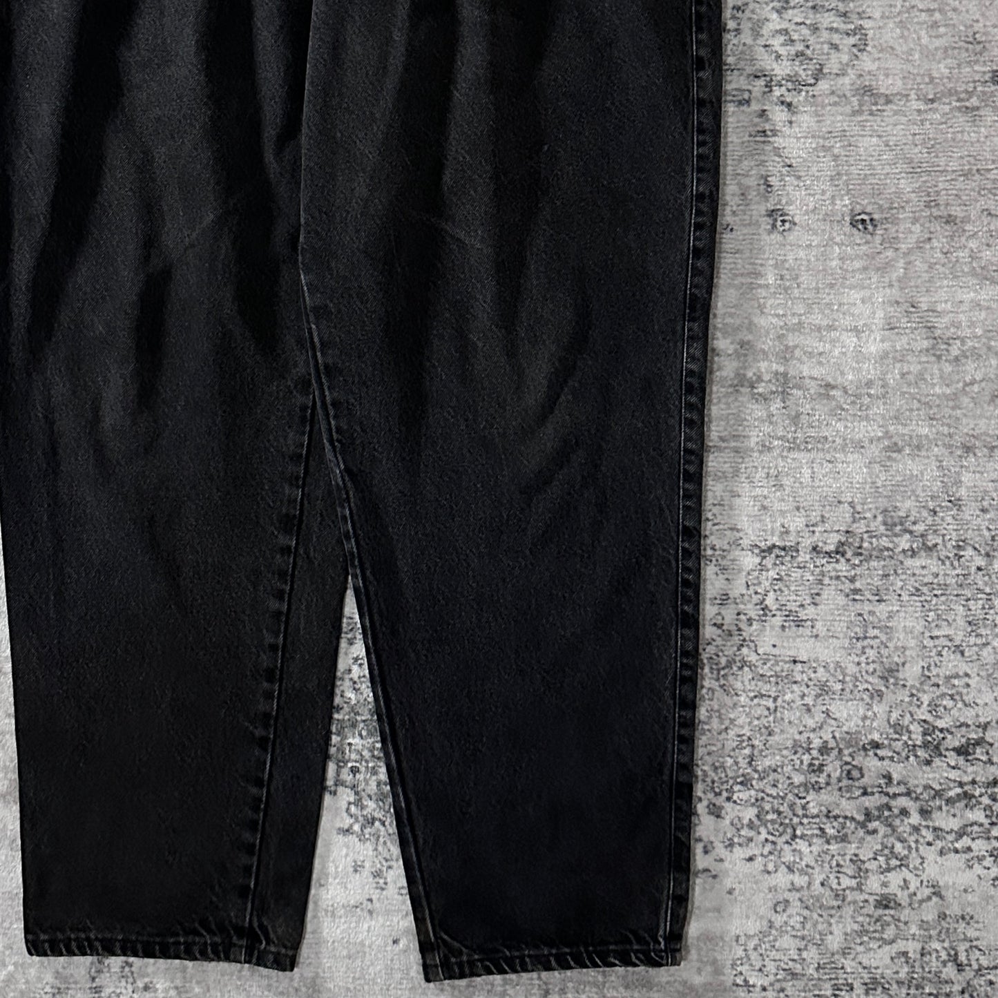 Faded Black Pleated Denim Pants 38M Made in USA