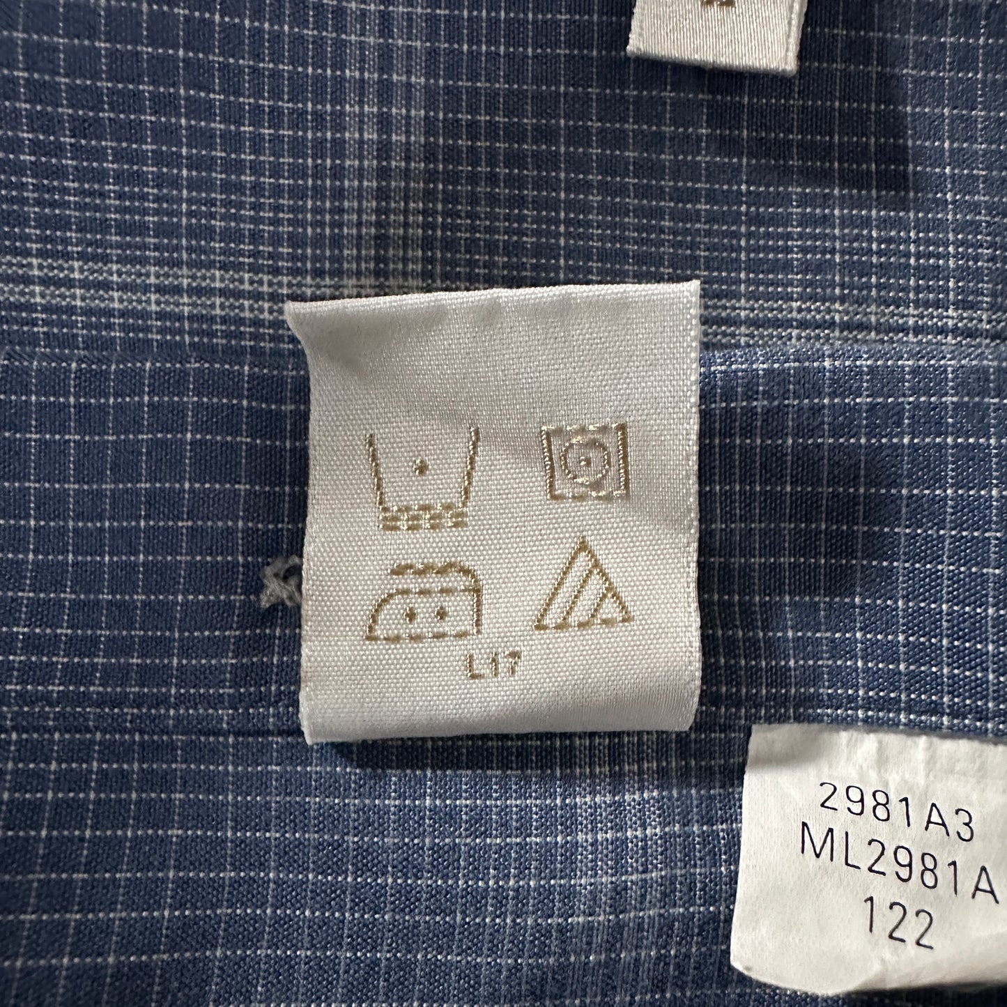 PERRY ELLIS Rayon Blend Blue Plaid Short Sleeve Shirt L