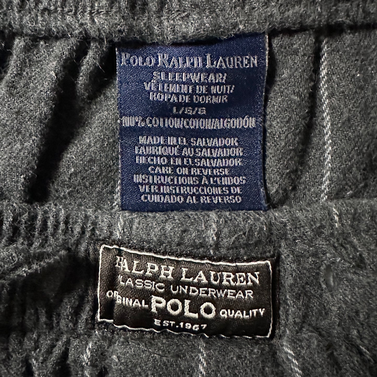 Polo Ralph Lauren Gray Pinstripe Cotton Sleep Pants Size L