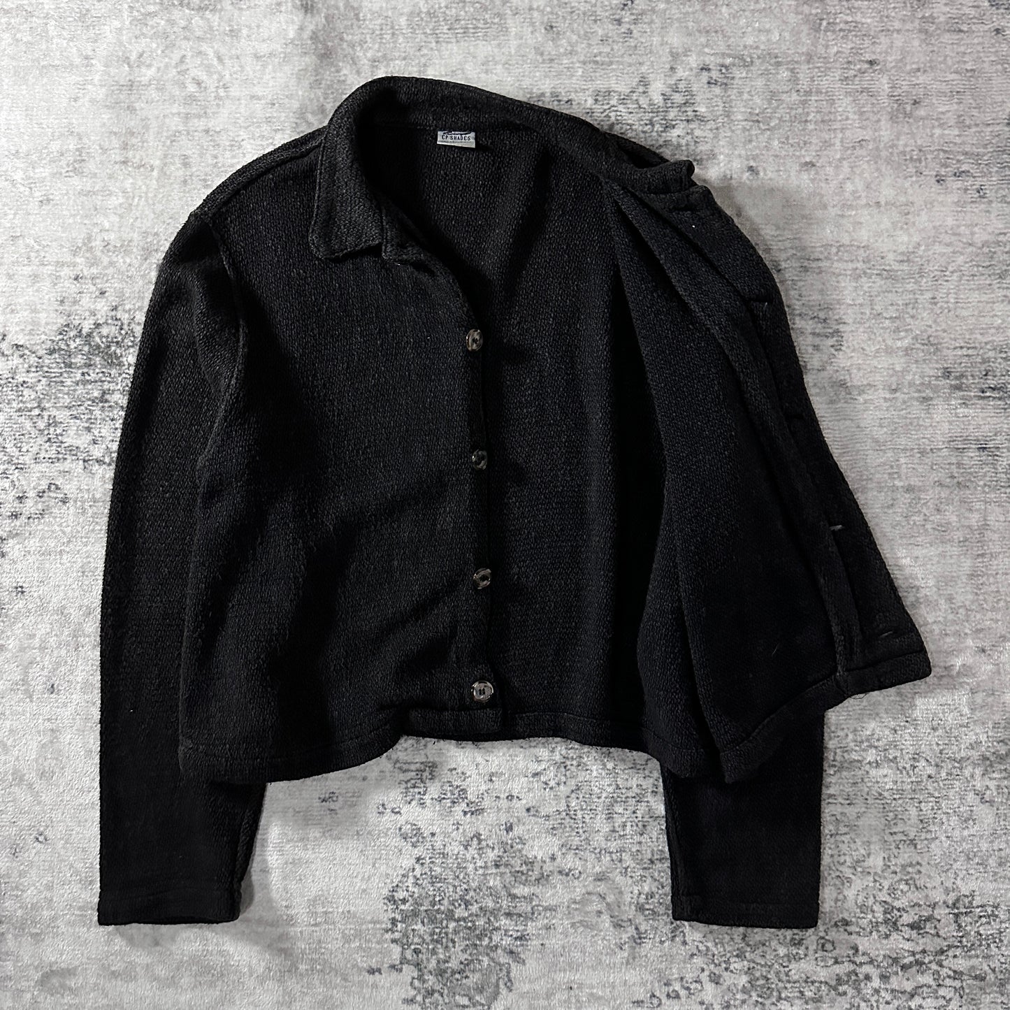 CP Shades Black Cotton Rayon Knit Short Cardigan Size M