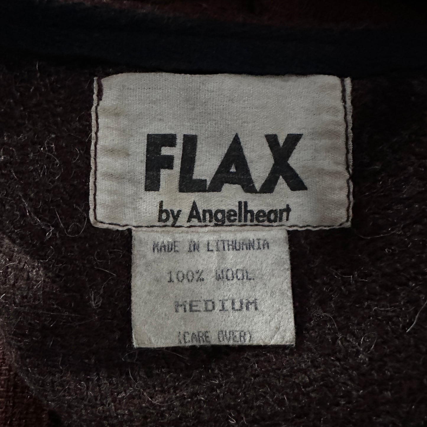FLAX Brown 100% Wool Zip Jacket Size M　 Reversible
