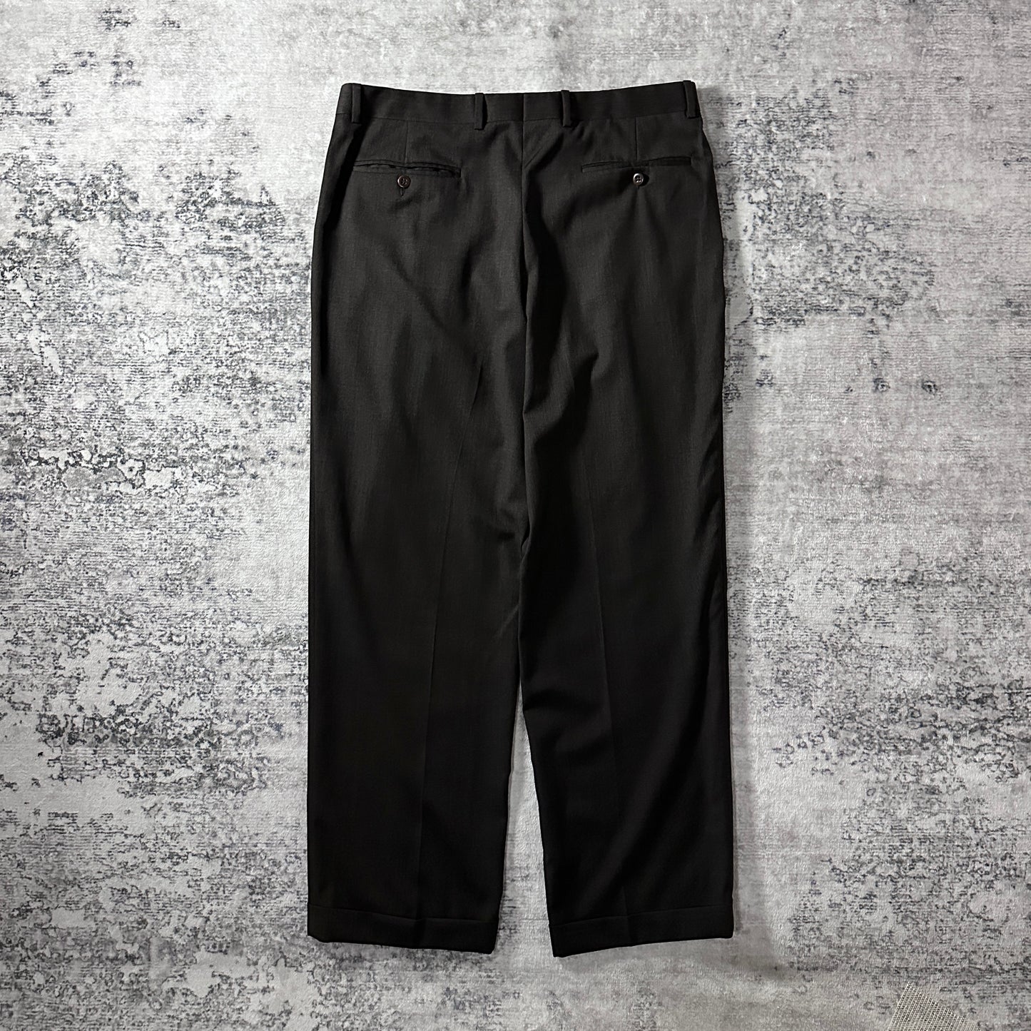 Zanella Dark Brown Wool Pleated Trousers Size 36