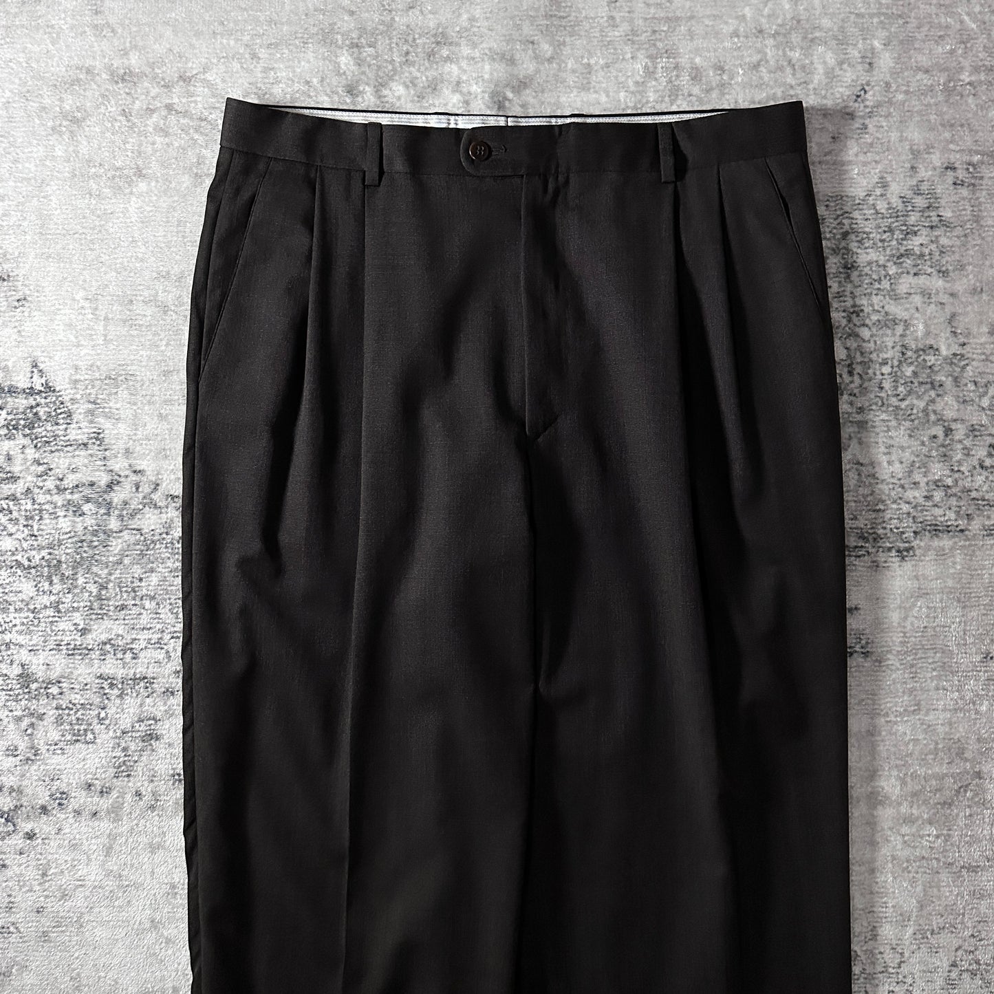 Zanella Dark Brown Wool Pleated Trousers Size 36