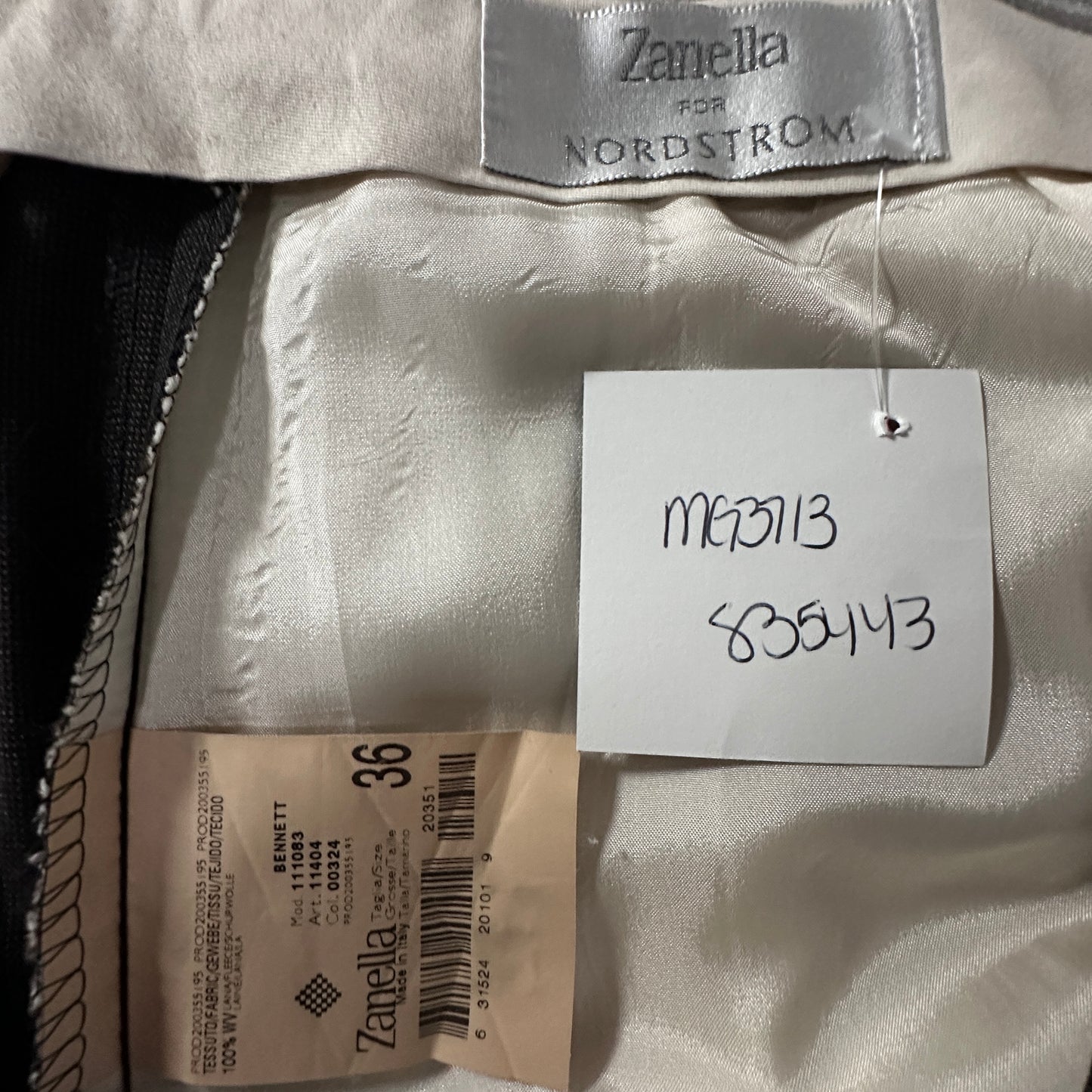 Zanella Dark Brown Wool Pleated Trousers Size 36