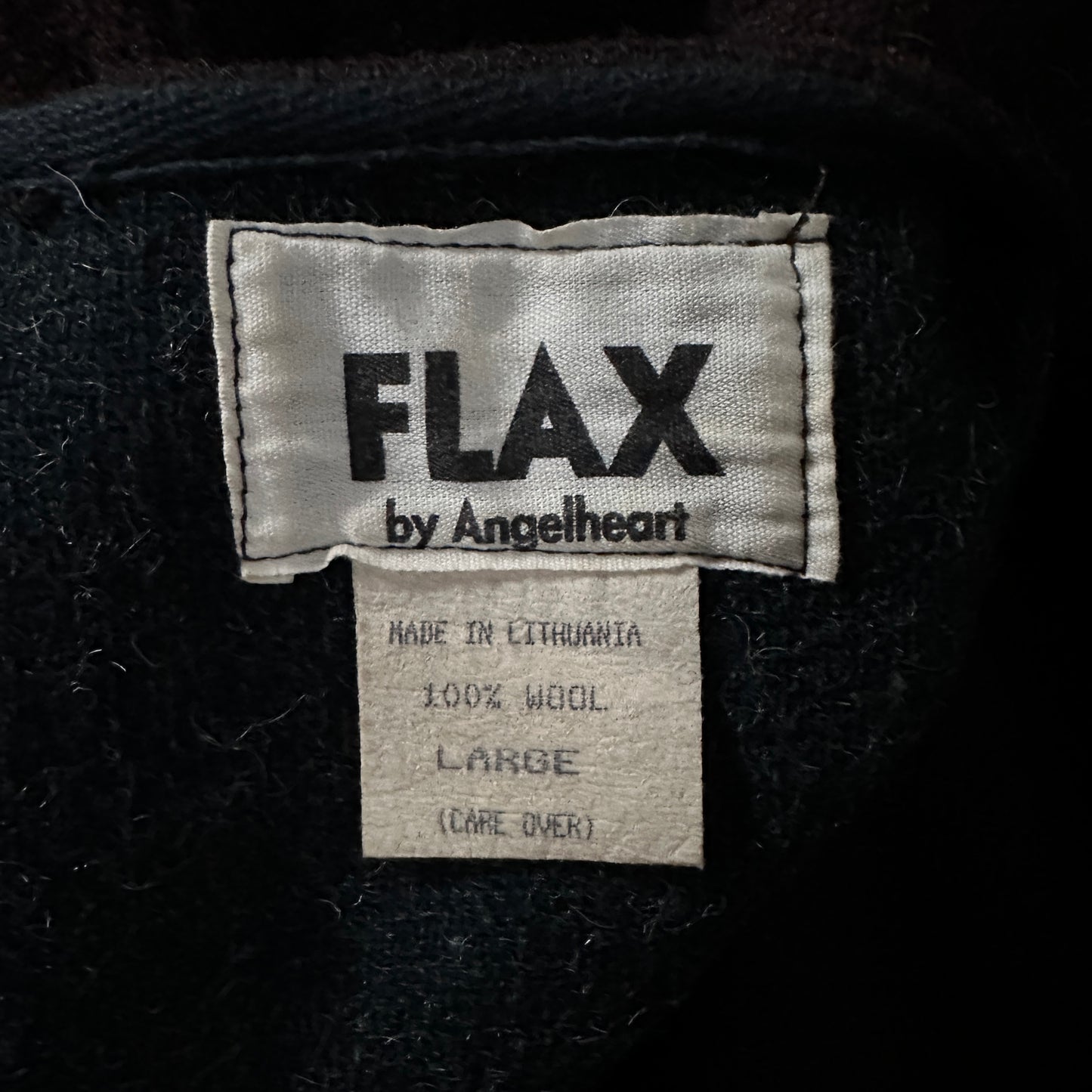 FLAX Dark Green Wool Zip Jacket Large
