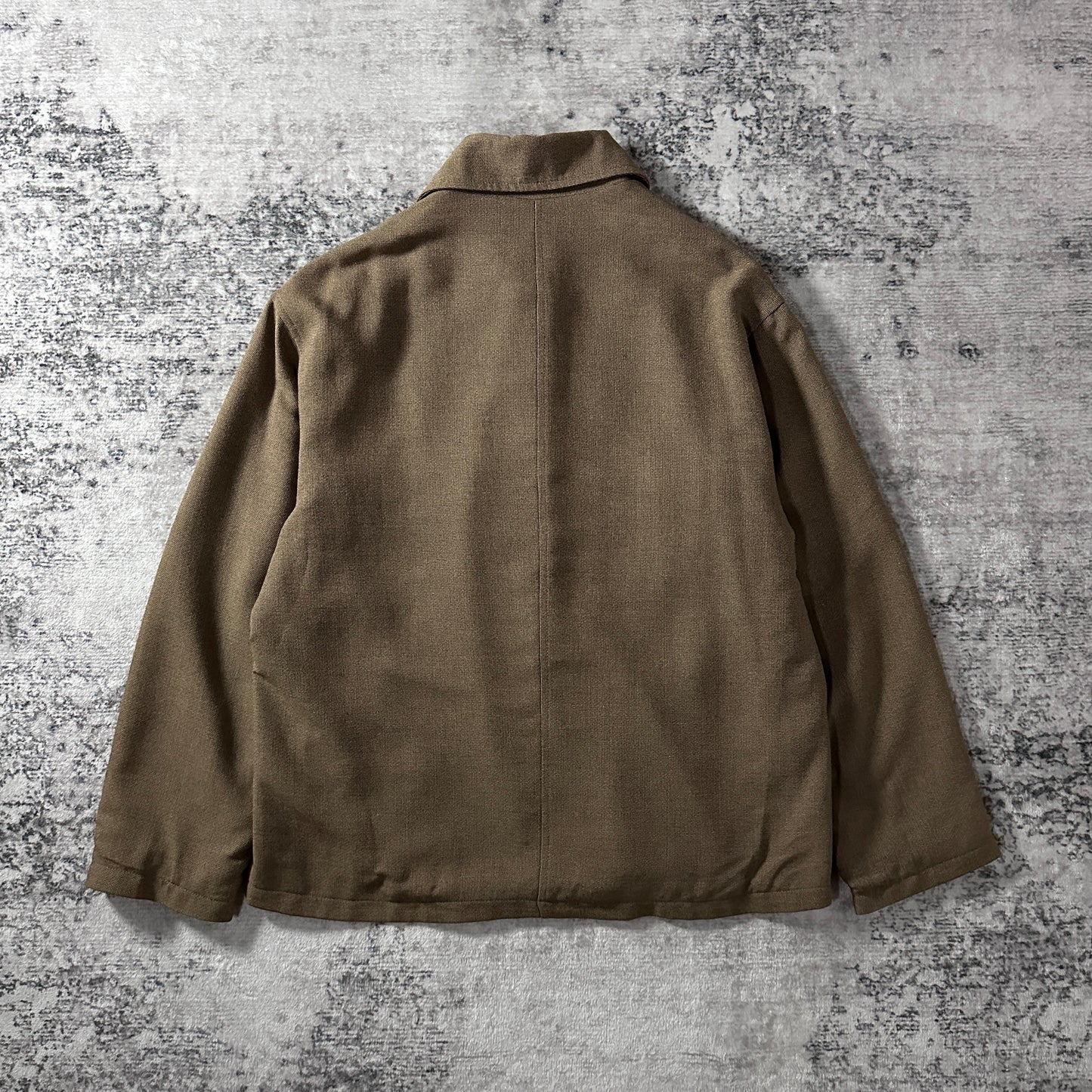 PERRY ELLIS Rayon Wool Zip Jacket Medium Taupe Brown