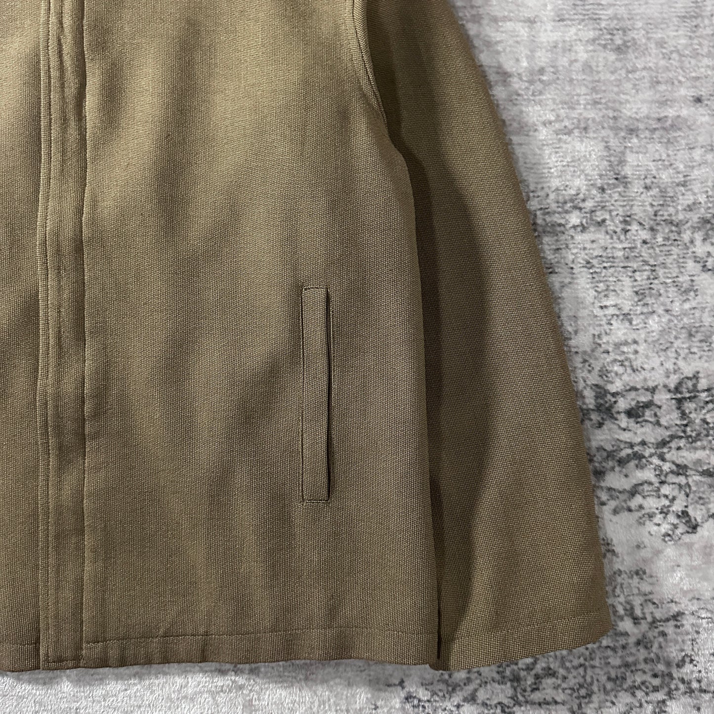 PERRY ELLIS Rayon Wool Zip Jacket Medium Taupe Brown
