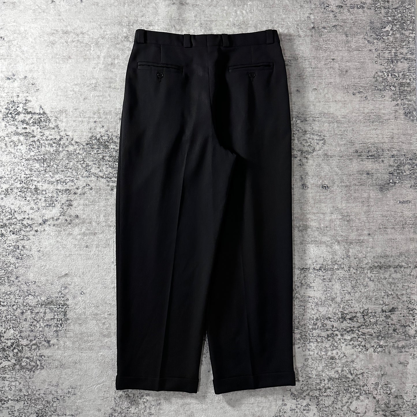 Zanella Virgin Wool Pleated Trousers 34 Black Made in Italy