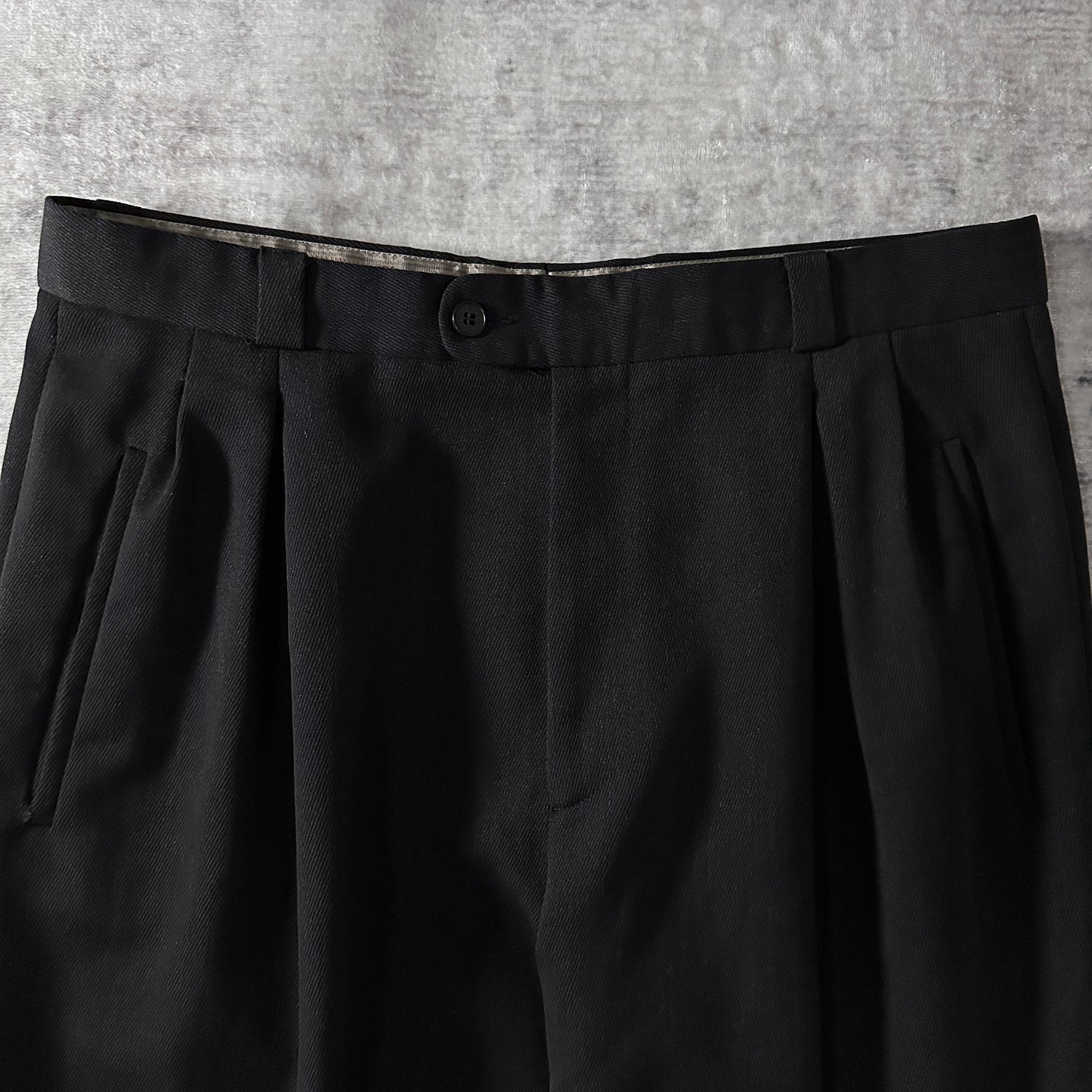 Zanella Virgin Wool Pleated Trousers 34 Black Made in Italy