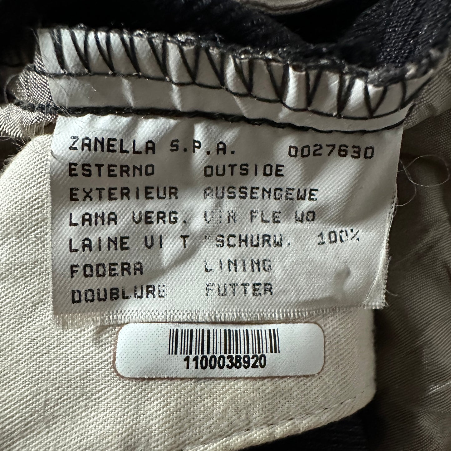 Zanella Virgin Wool Pleated Trousers 34 Black Made in Italy