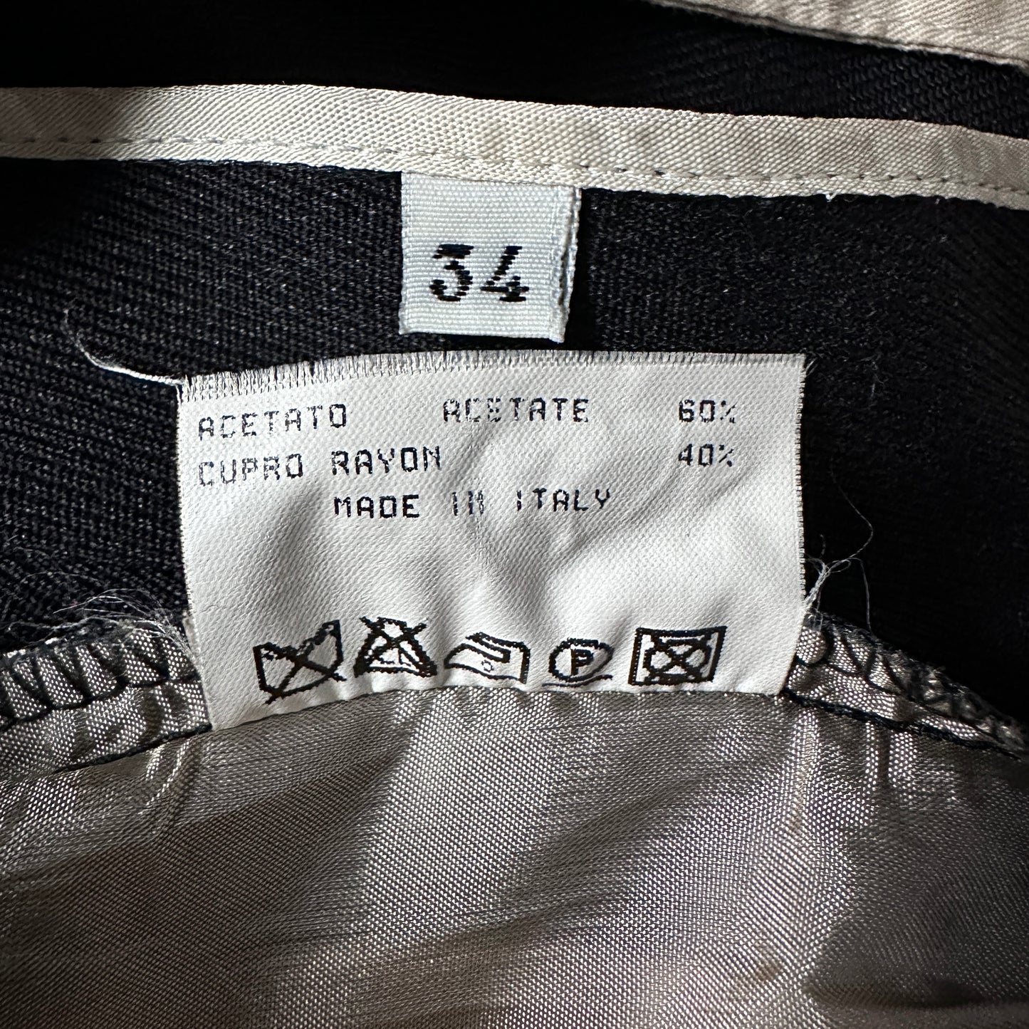 Zanella Virgin Wool Pleated Trousers 34 Black Made in Italy