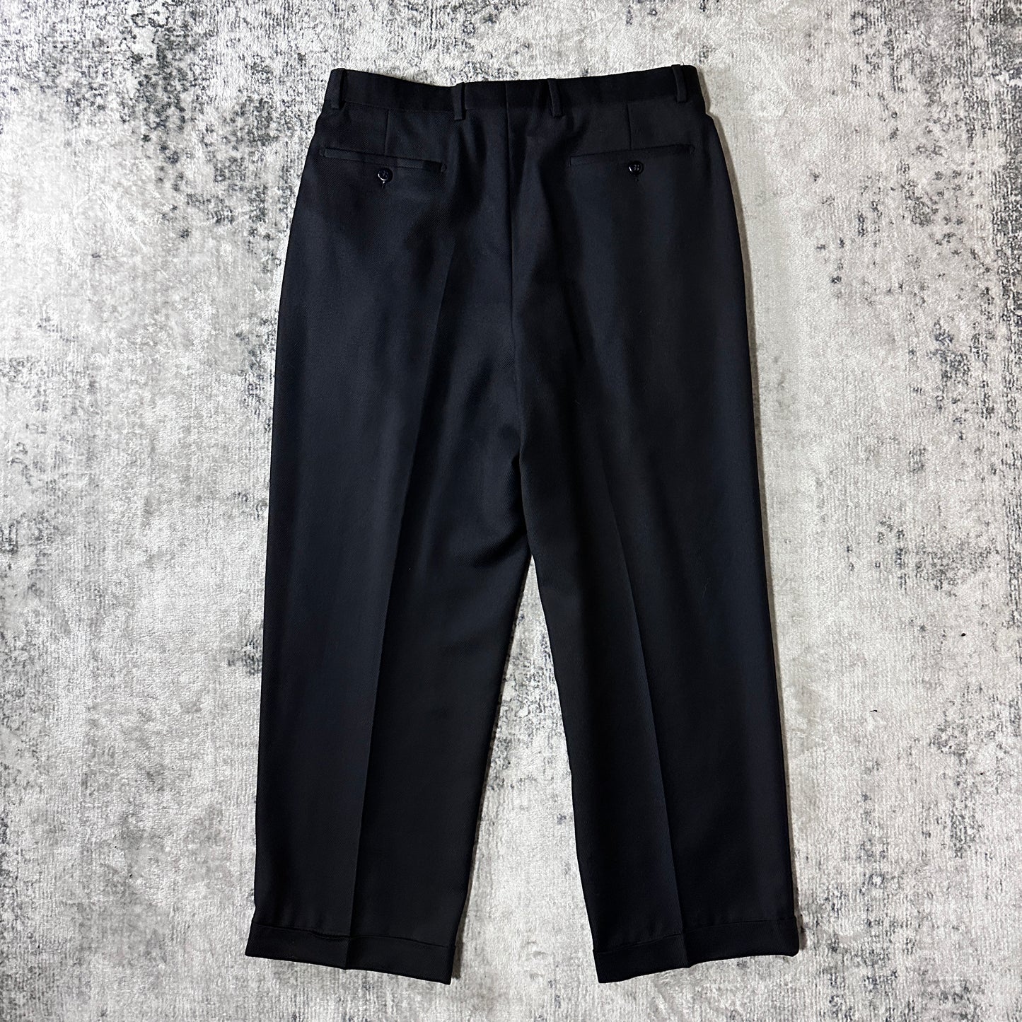Zanella Wool Pleated Trousers 34 Black Made in Italy