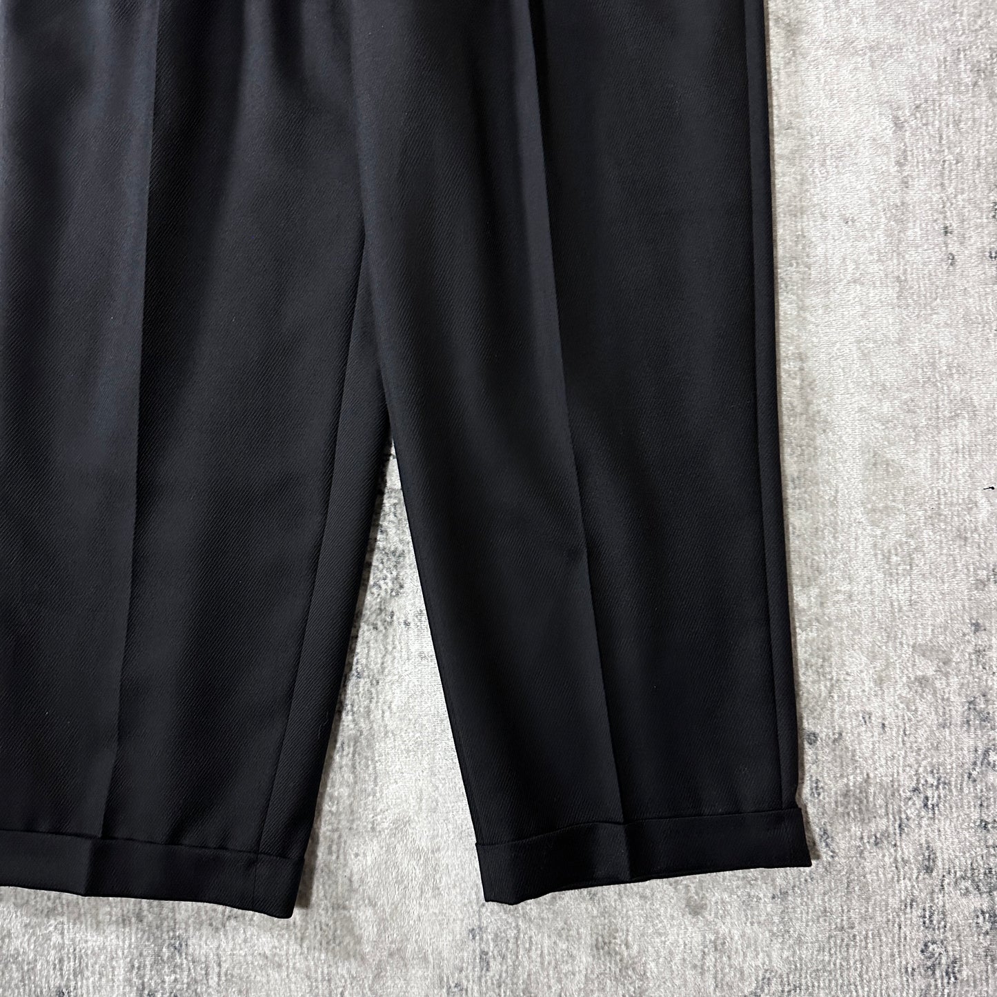 Zanella Wool Pleated Trousers 34 Black Made in Italy