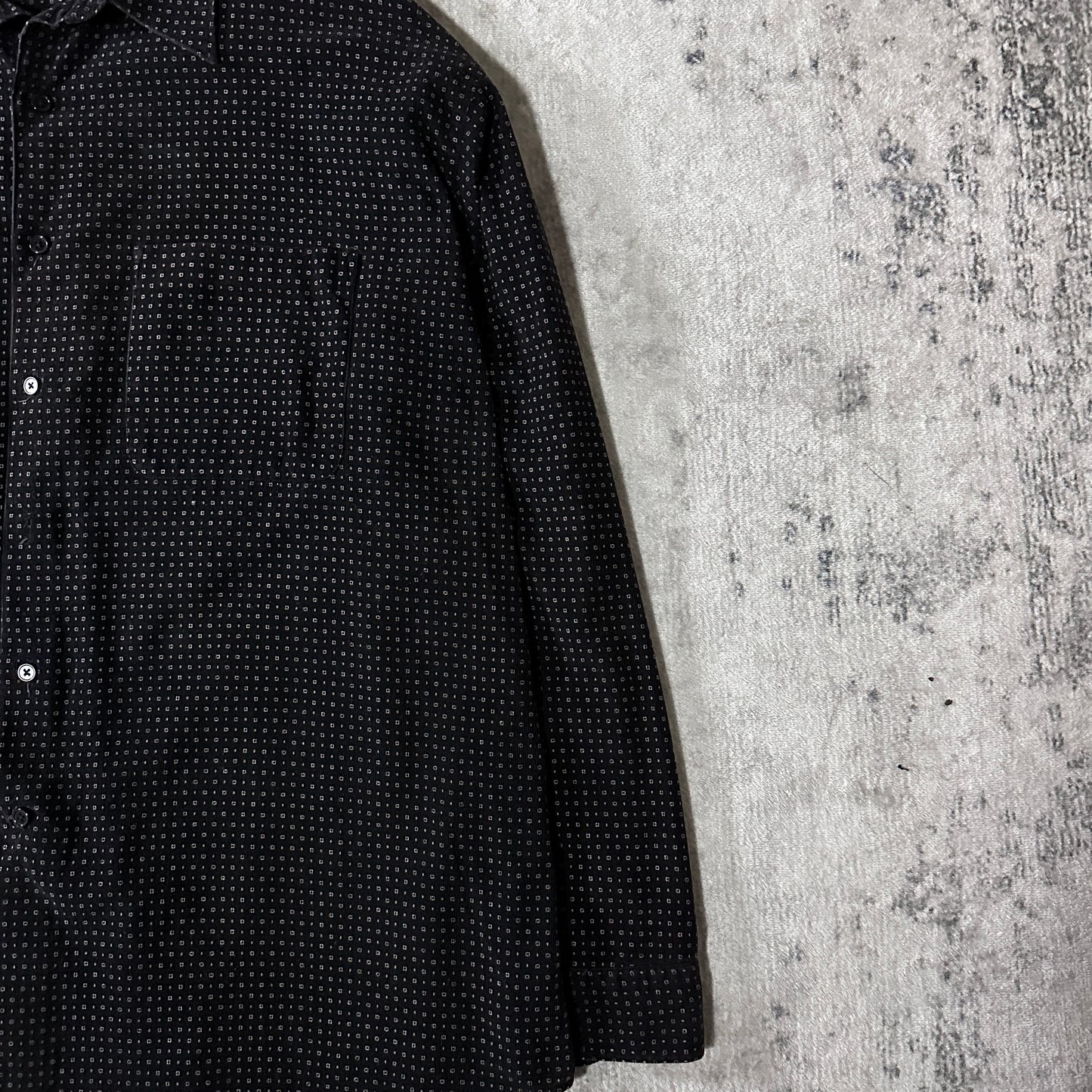 Perry Ellis Cotton Patterned Shirt XL Black
