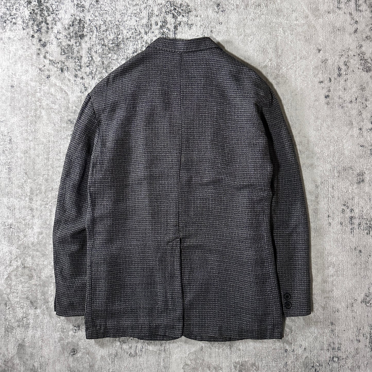 Viscose Linen Tweed Jacket 48 Gray Made in France
