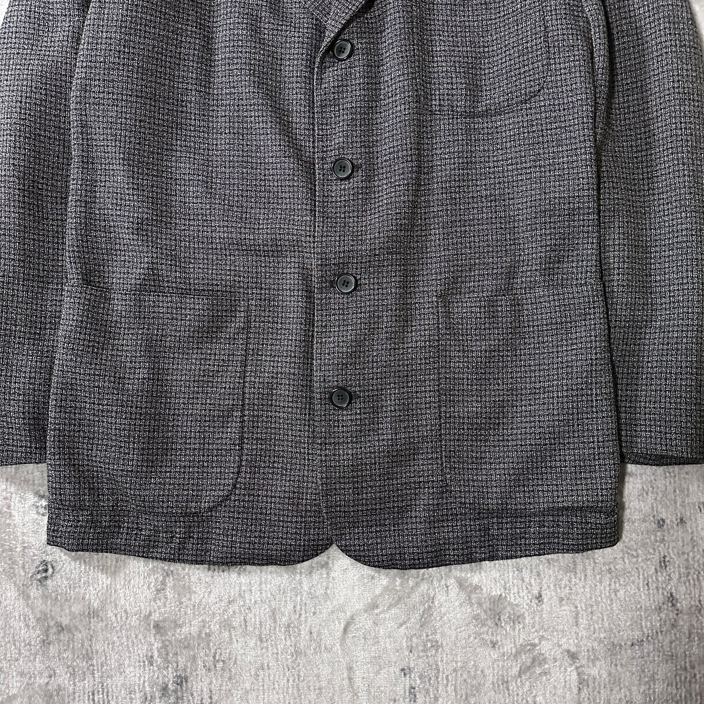 Viscose Linen Tweed Jacket 48 Gray Made in France
