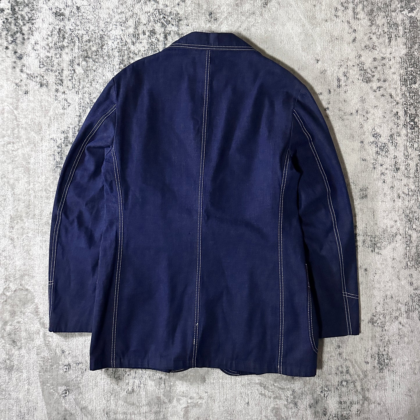 Montgomery Ward Navy Contrast Stitch Blazer Jacket Size 42