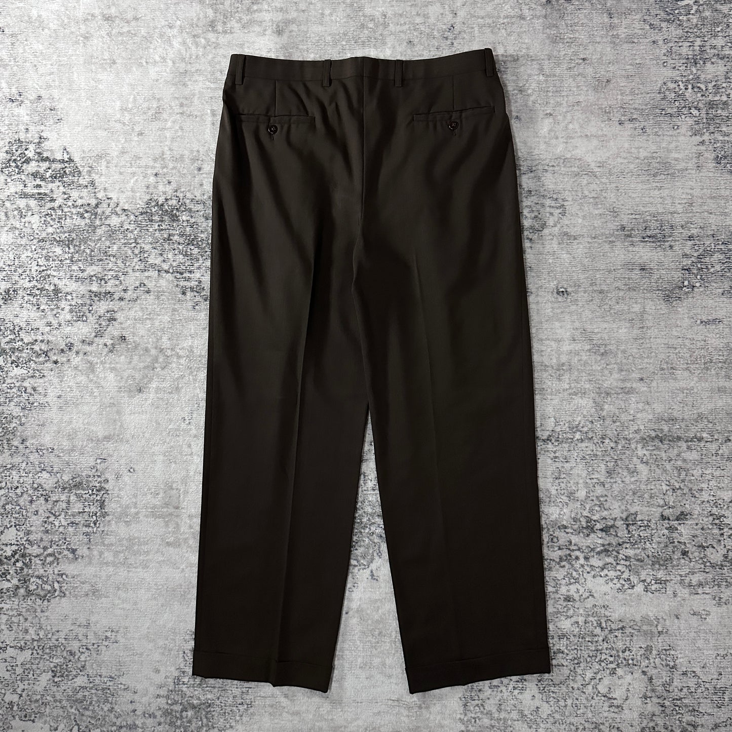 Zanella Dark Brown Wool Pleated Trousers Size 35