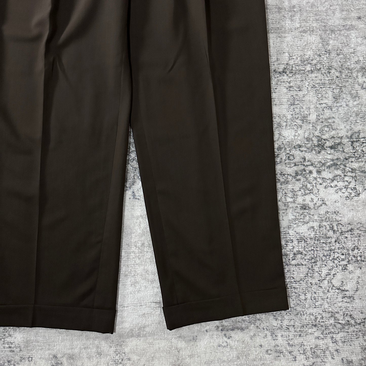 Zanella Dark Brown Wool Pleated Trousers Size 35