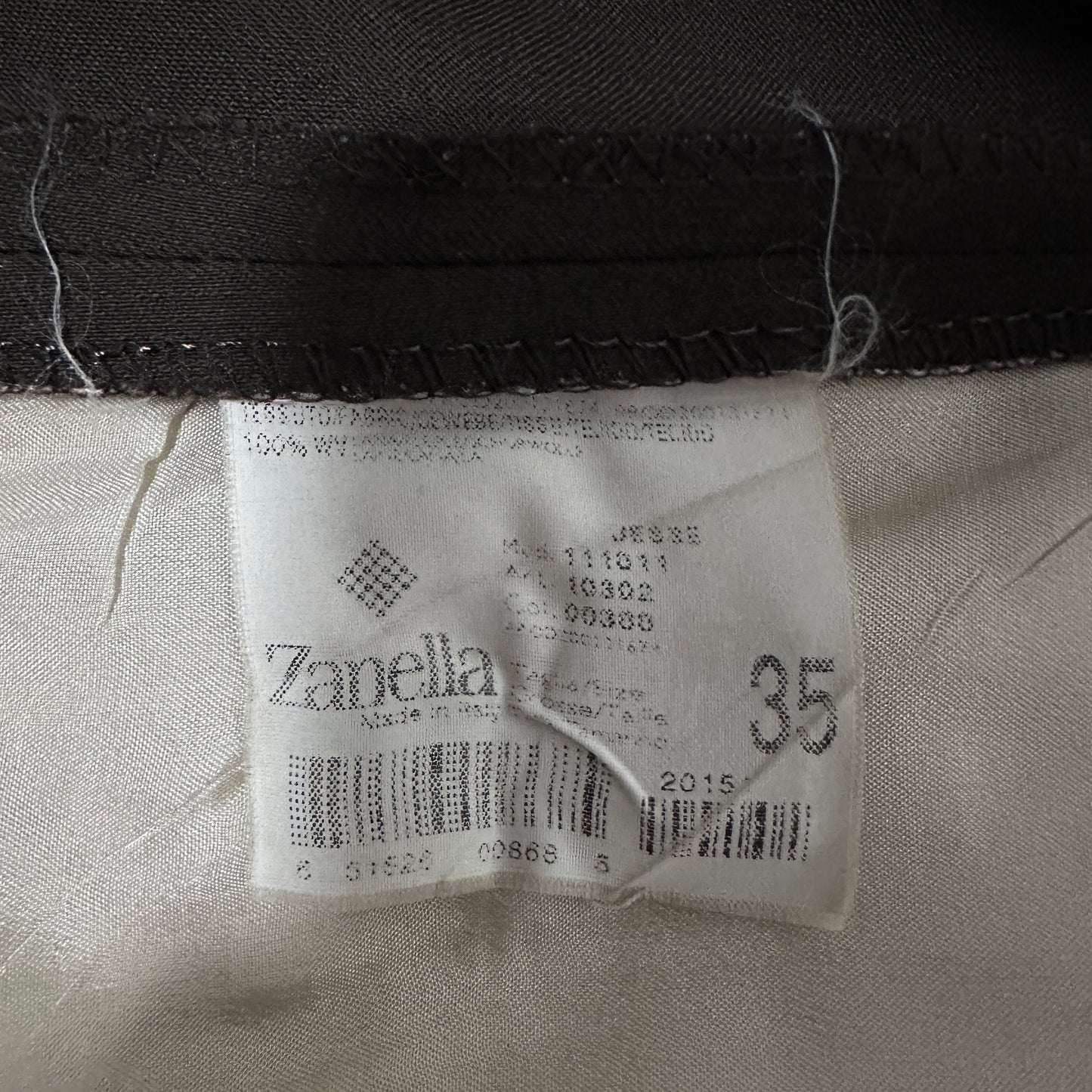 Zanella Dark Brown Wool Pleated Trousers Size 35
