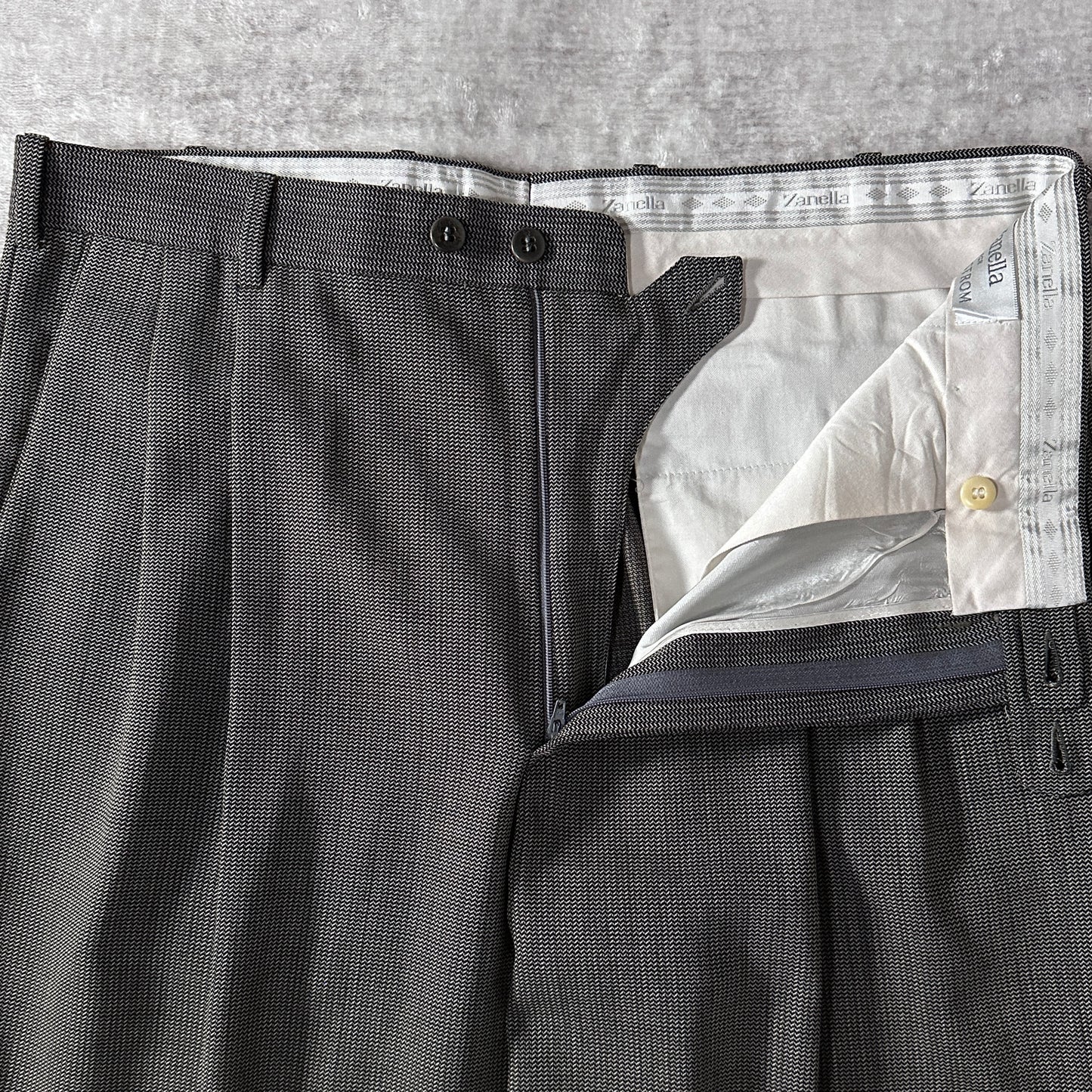 Zanella Gray Wool Pleated Trousers Size 35