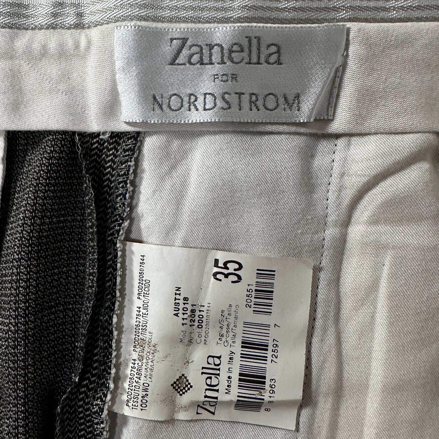 Zanella Gray Wool Pleated Trousers Size 35