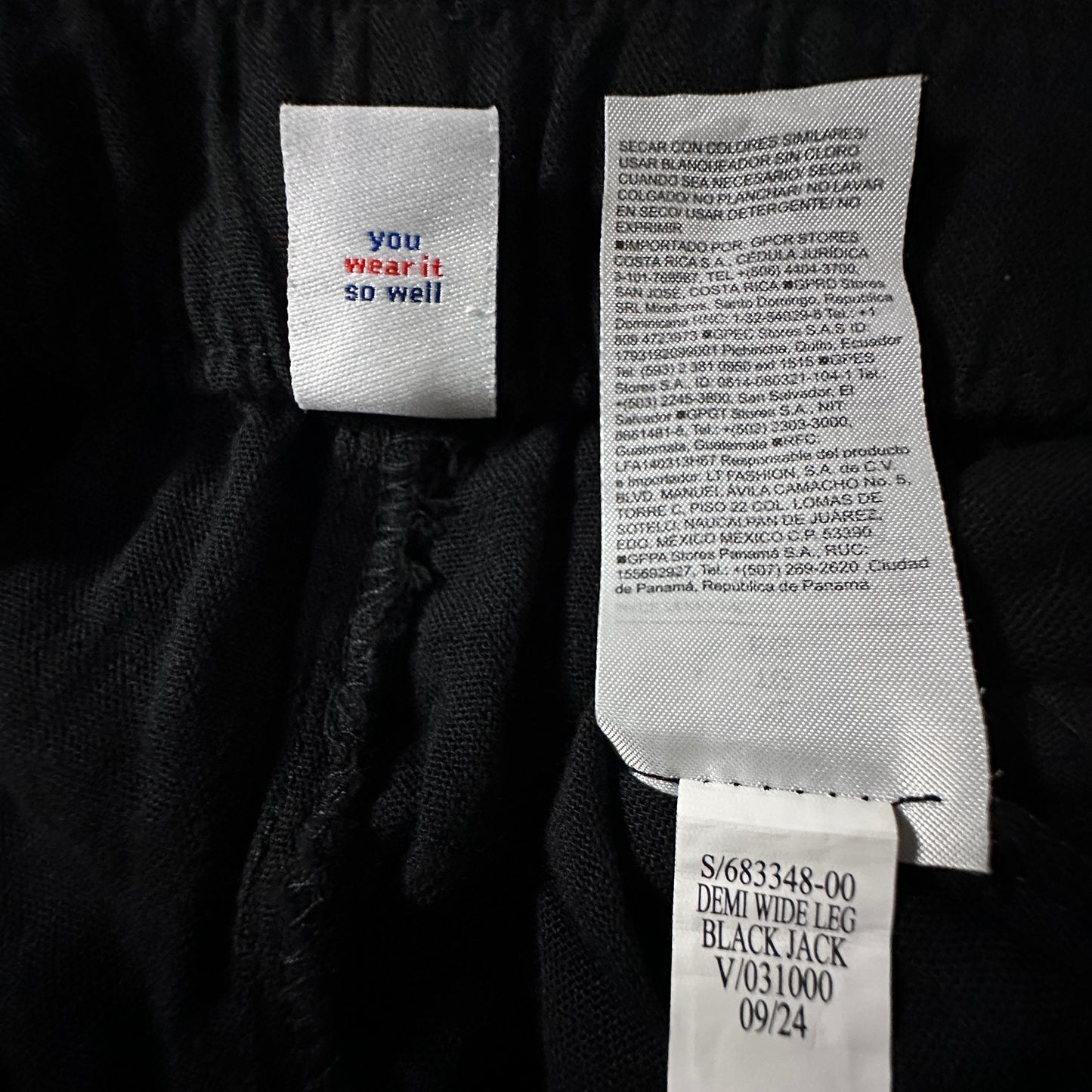 Old Navy Black Cotton Wide Leg Easy Pants Size XL