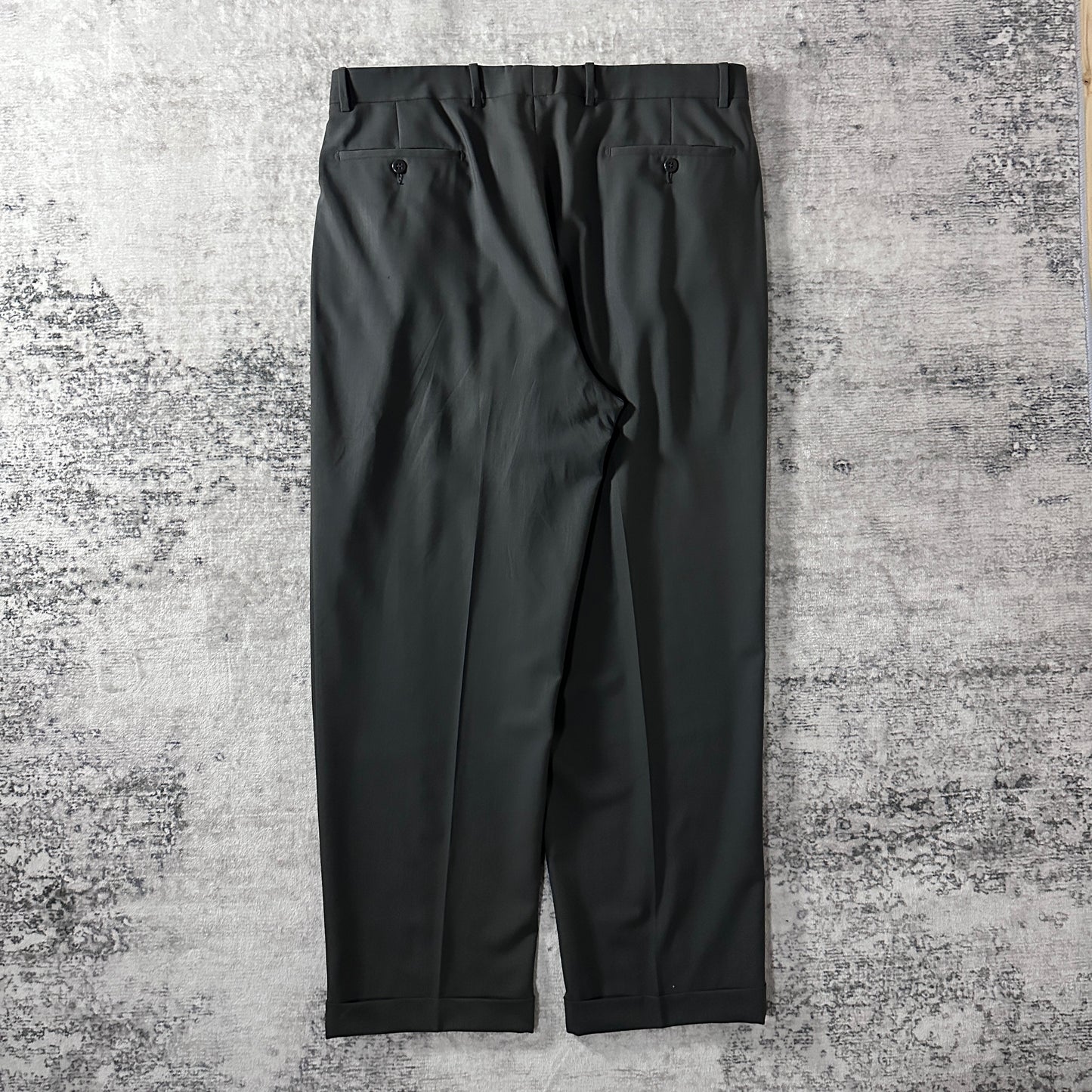 Zanella Charcoal Gray Wool Pleated Trousers Size 36