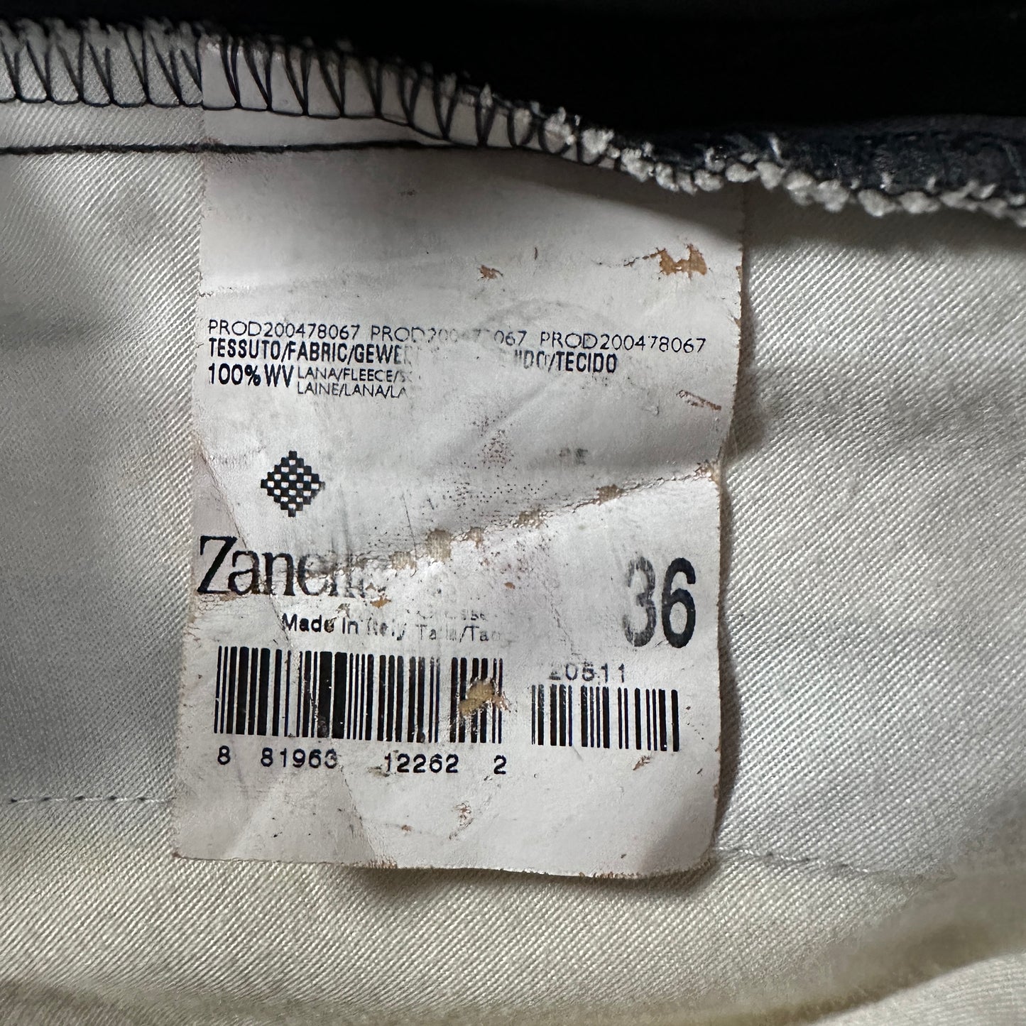 Zanella Charcoal Gray Wool Pleated Trousers Size 36