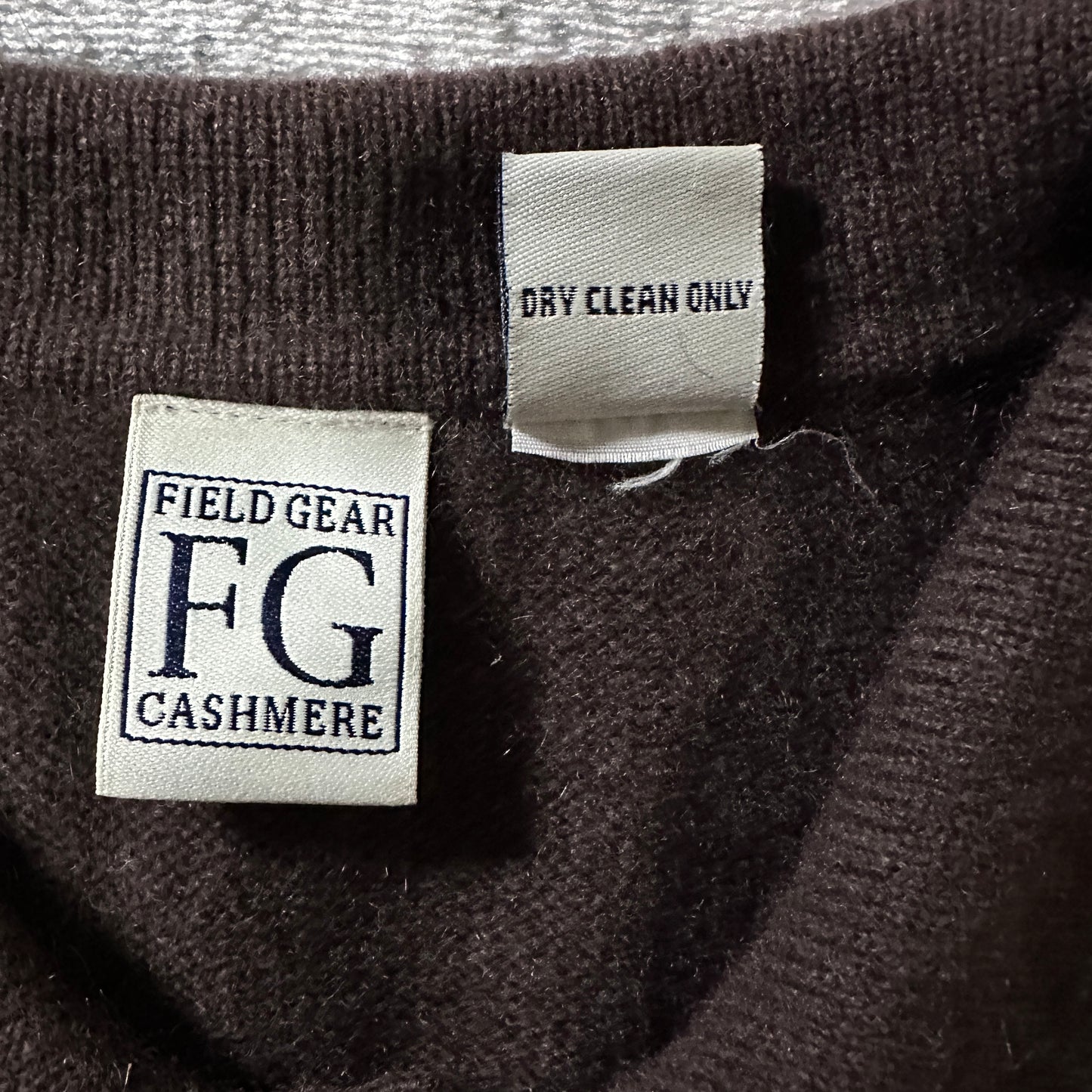 Cashmere Brown Knit Polo Sweater Size L