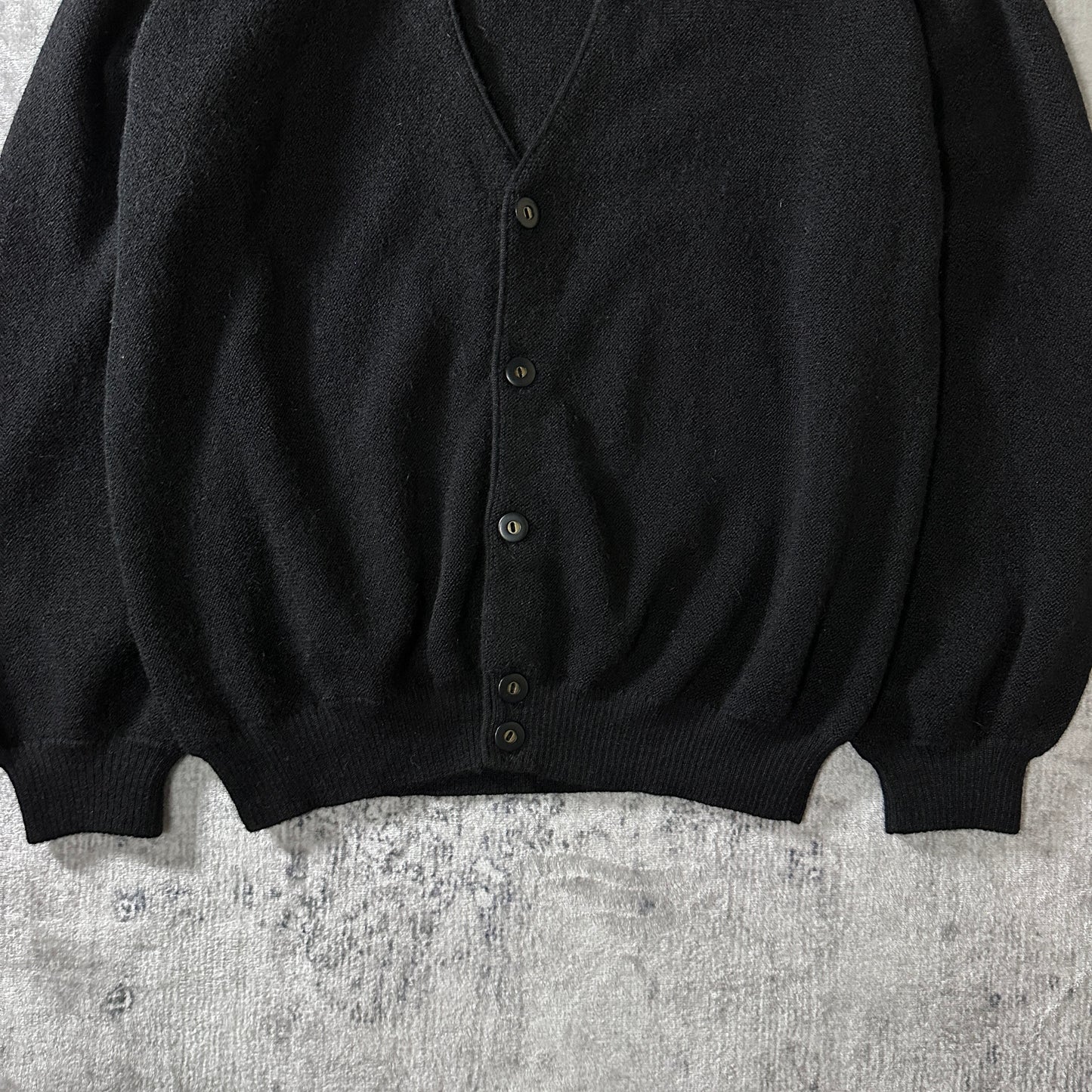 Black 100% Peruvian Alpaca Cardigan Size M