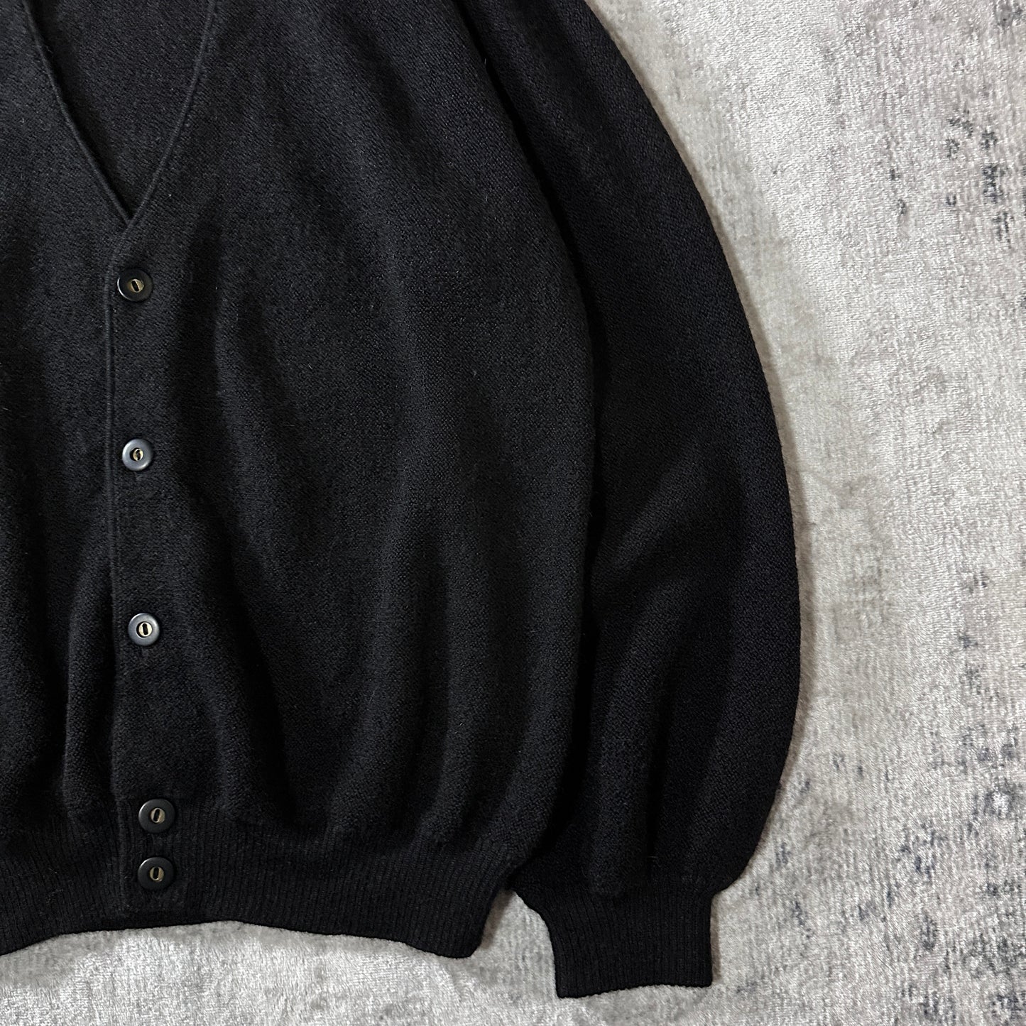 Black 100% Peruvian Alpaca Cardigan Size M
