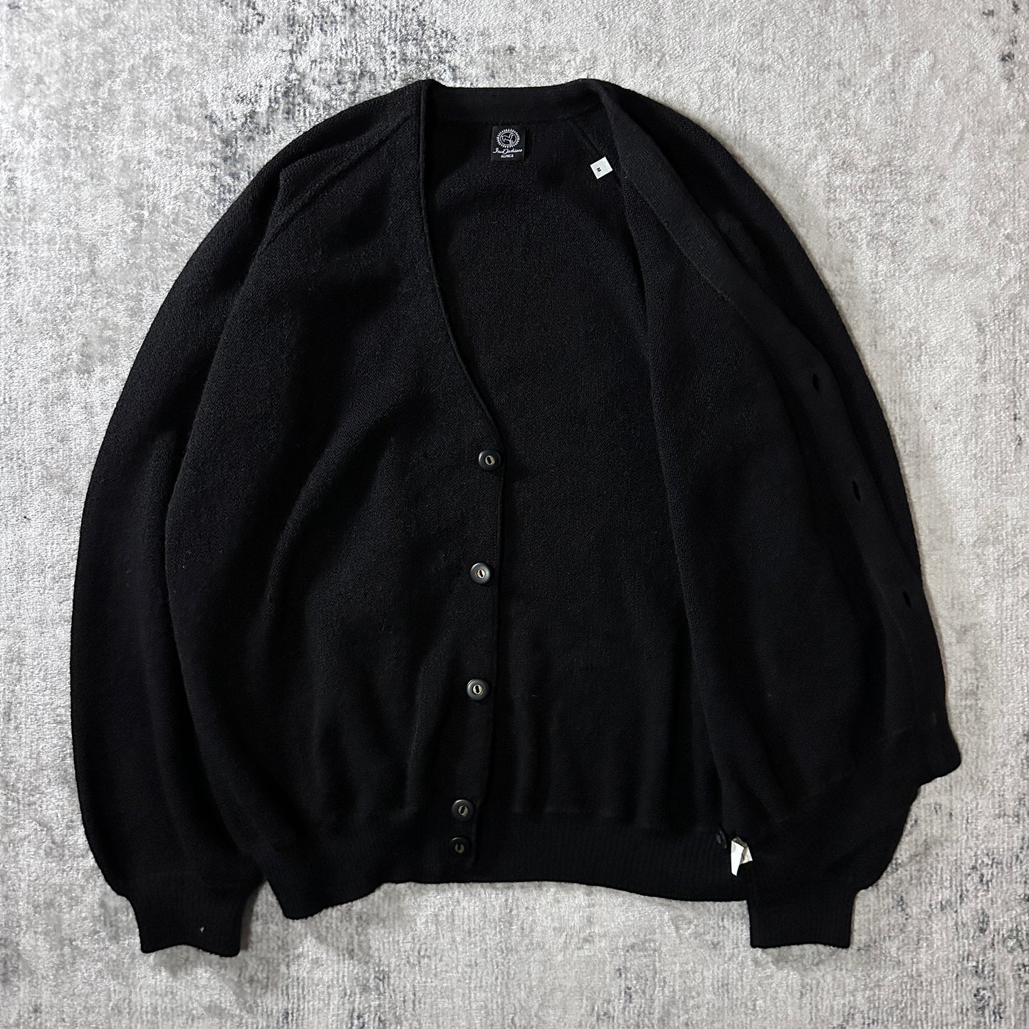 Black 100% Peruvian Alpaca Cardigan Size M