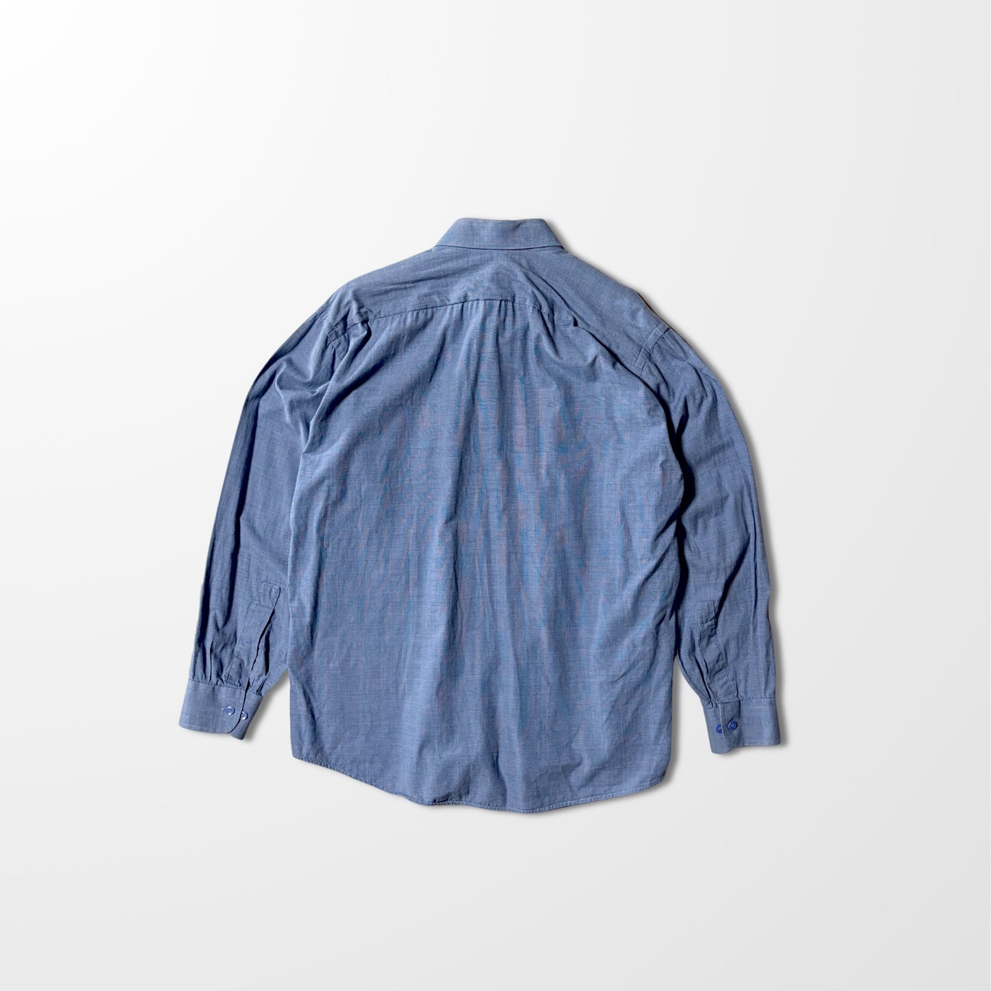 Vintage Dior Blue Check Shirt – Subtle Elegance in Texture