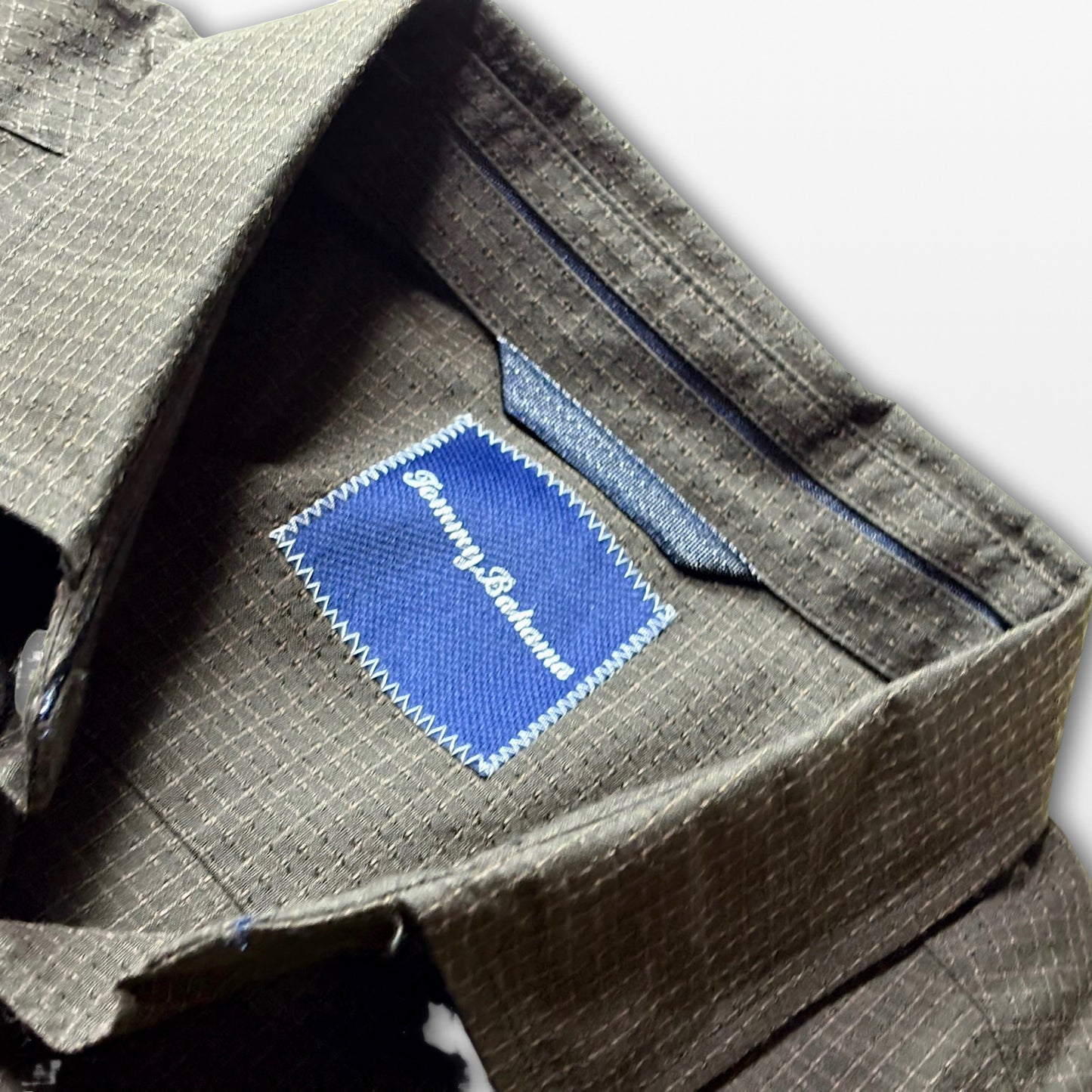 Silk Check Shirt Brown × Black L – Relaxed Urban Elegance