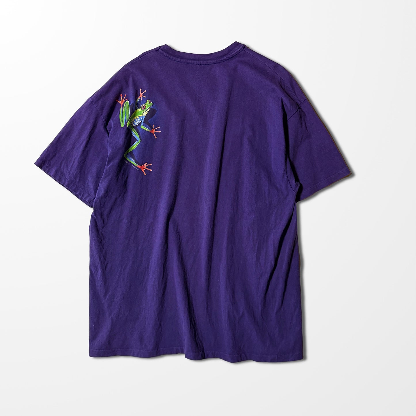 Faded Purple T-shirt / tropical frog graphic / Made in USA