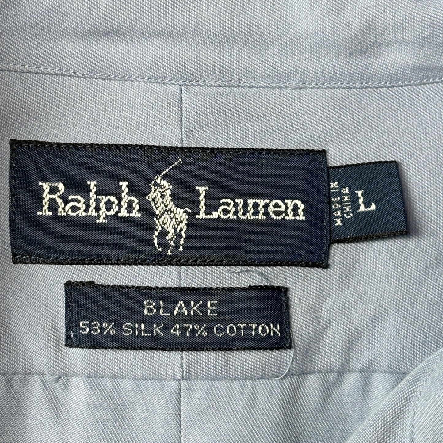 Ralph Lauren Silk Cotton Blend Blue Shirt – L