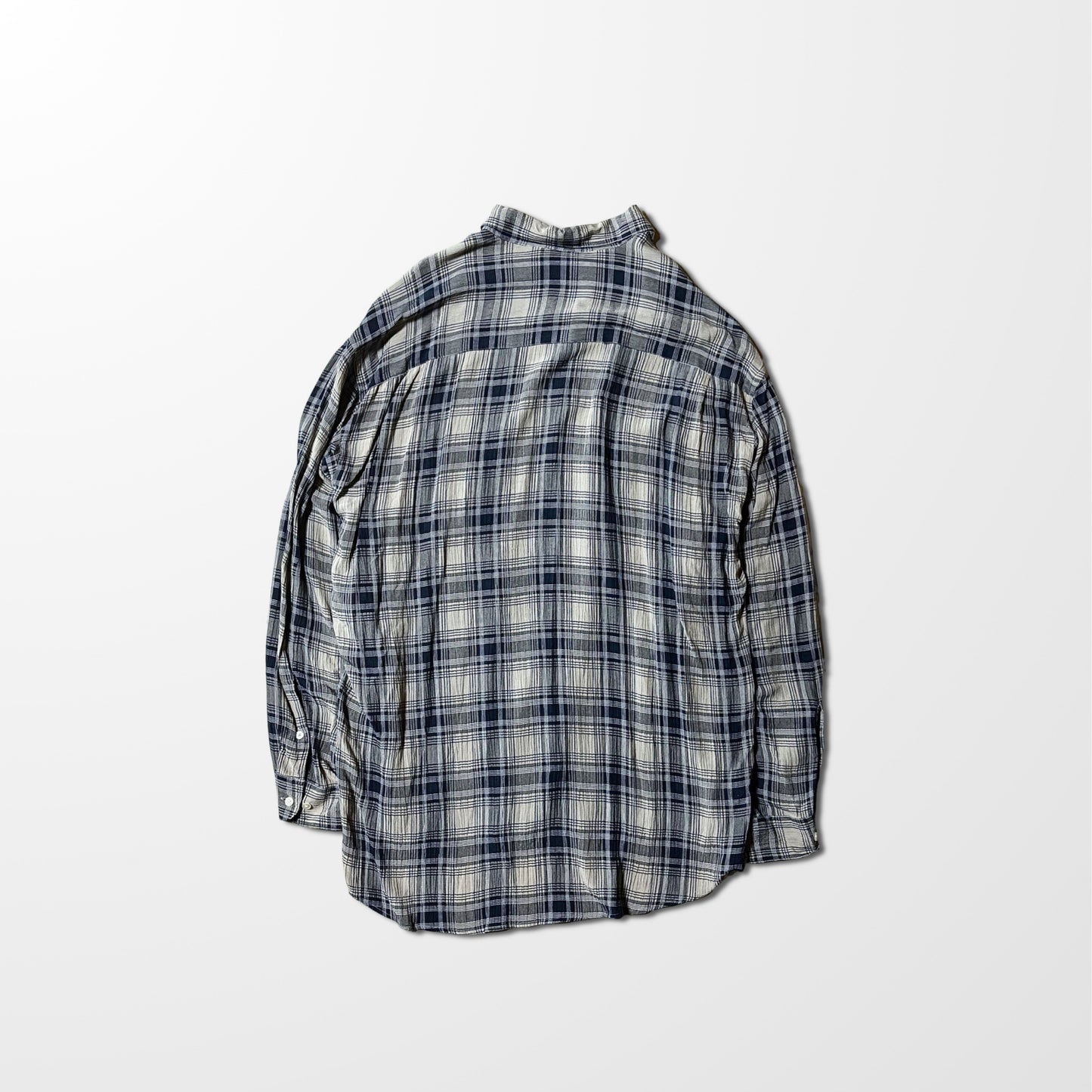 Perry Ellis 100% Rayon Check Shirt – Black Beige, XL