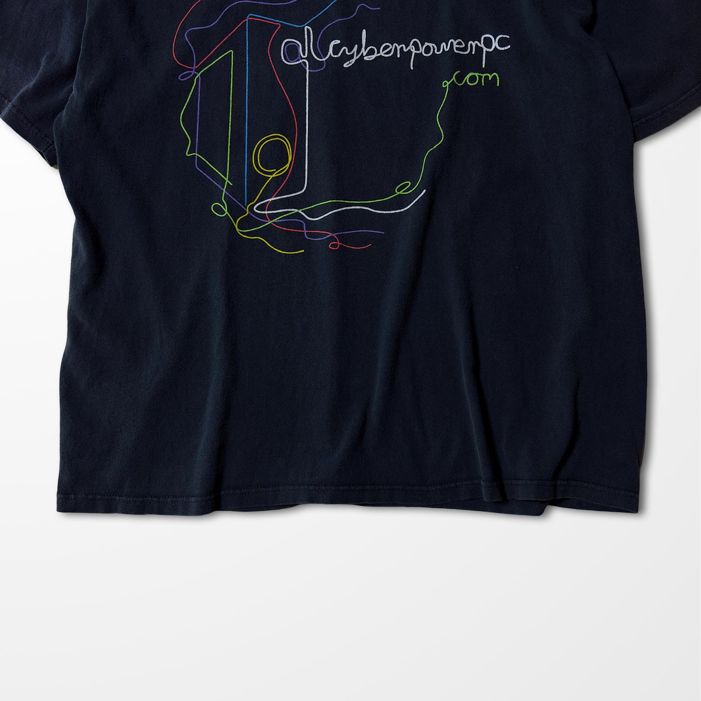CyberPowerPC Neon Line Art Tee – Fade Black