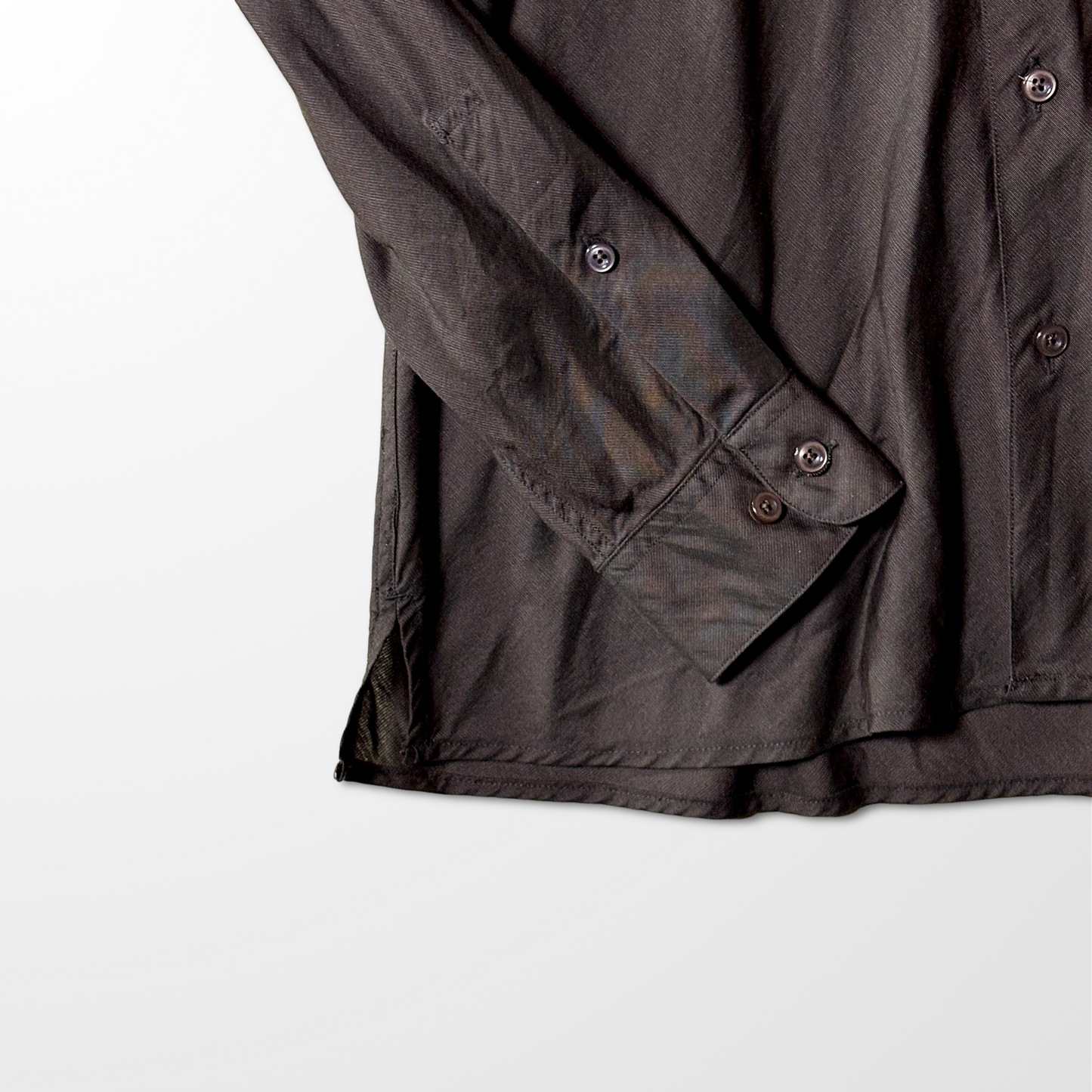 PERRY ELLIS Cotton Rayon Blend Shirt – Dark Brown – L