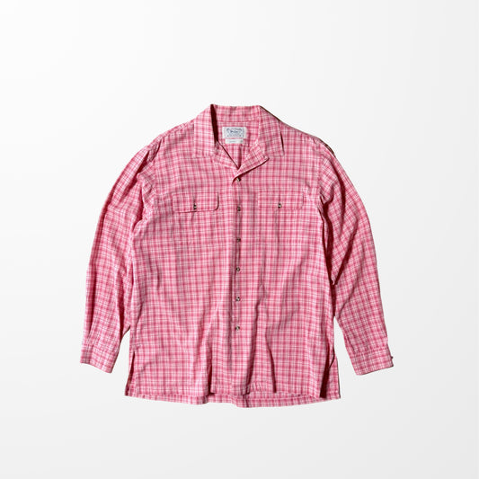 Polo Ralph Lauren Pink Plaid Open Collar Shirt 90s
