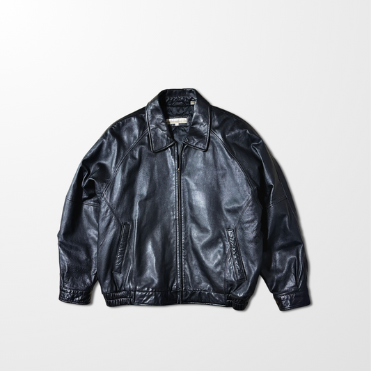 Perry Ellis Black Lambskin Leather Jacket – XL
