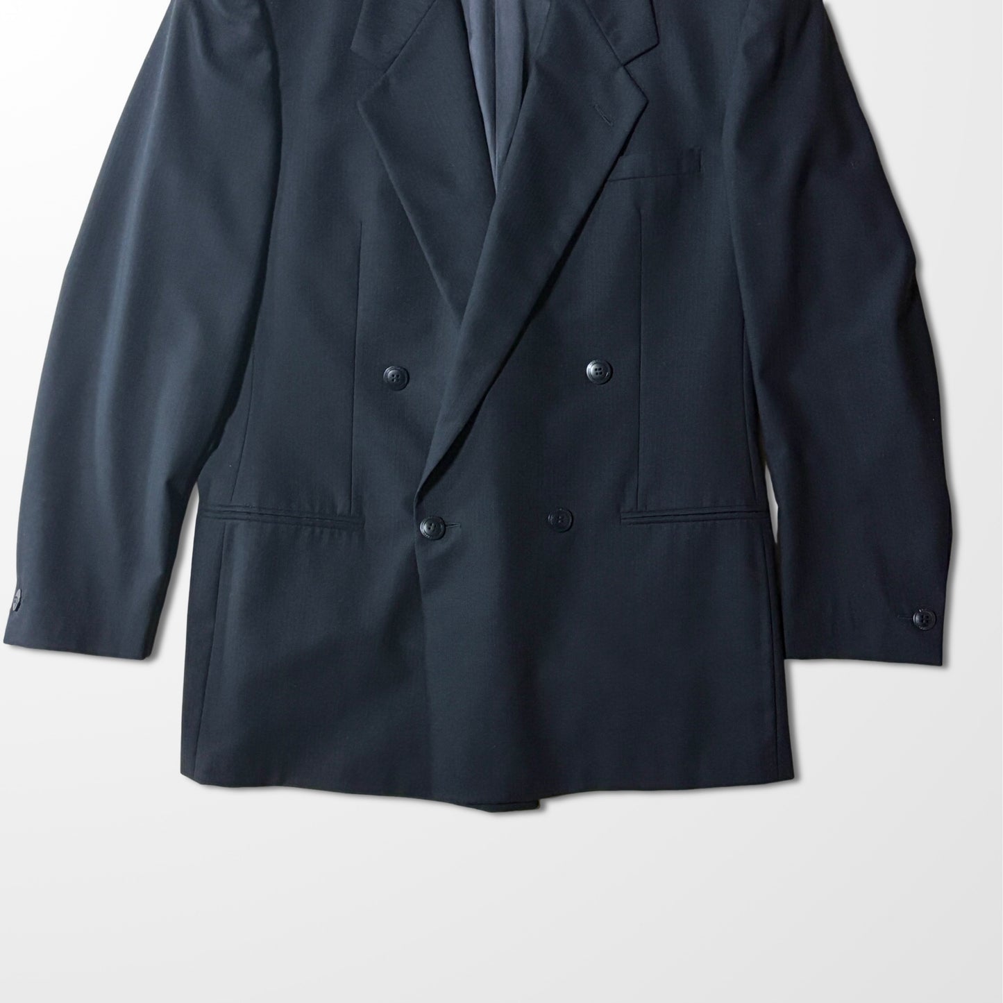 Versace Istante Wool Double-Breasted Black Jacket – Made in Spain