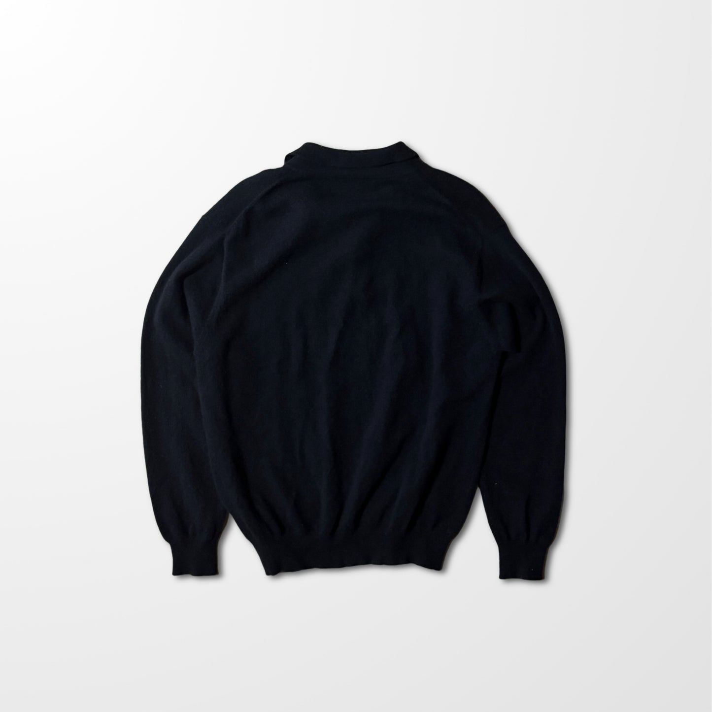 2Ply　Cashmere 100% Knit Polo Sweater Black – L