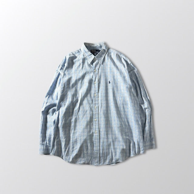Polo by Ralph Lauren Blue Check Linen Blend Shirt – L