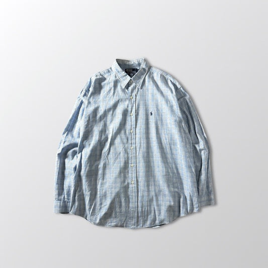Polo by Ralph Lauren Blue Check Linen Blend Shirt – L