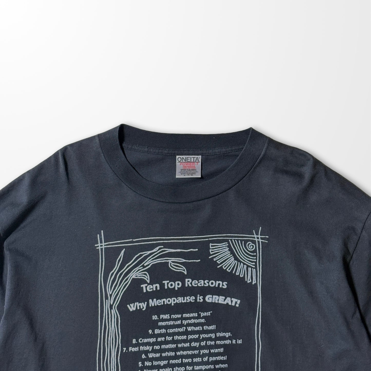 Top 10 Reasons Menopause Tee / Sarcastic Vintage Black T-shirt