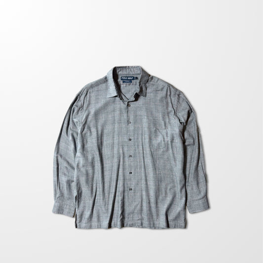Cotton Rayon Glen Check Shirt Polo Golf Ralph Lauren – XL