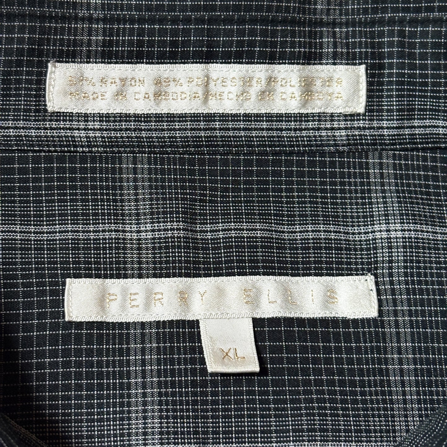 Grid Check Shirt - Perry Ellis